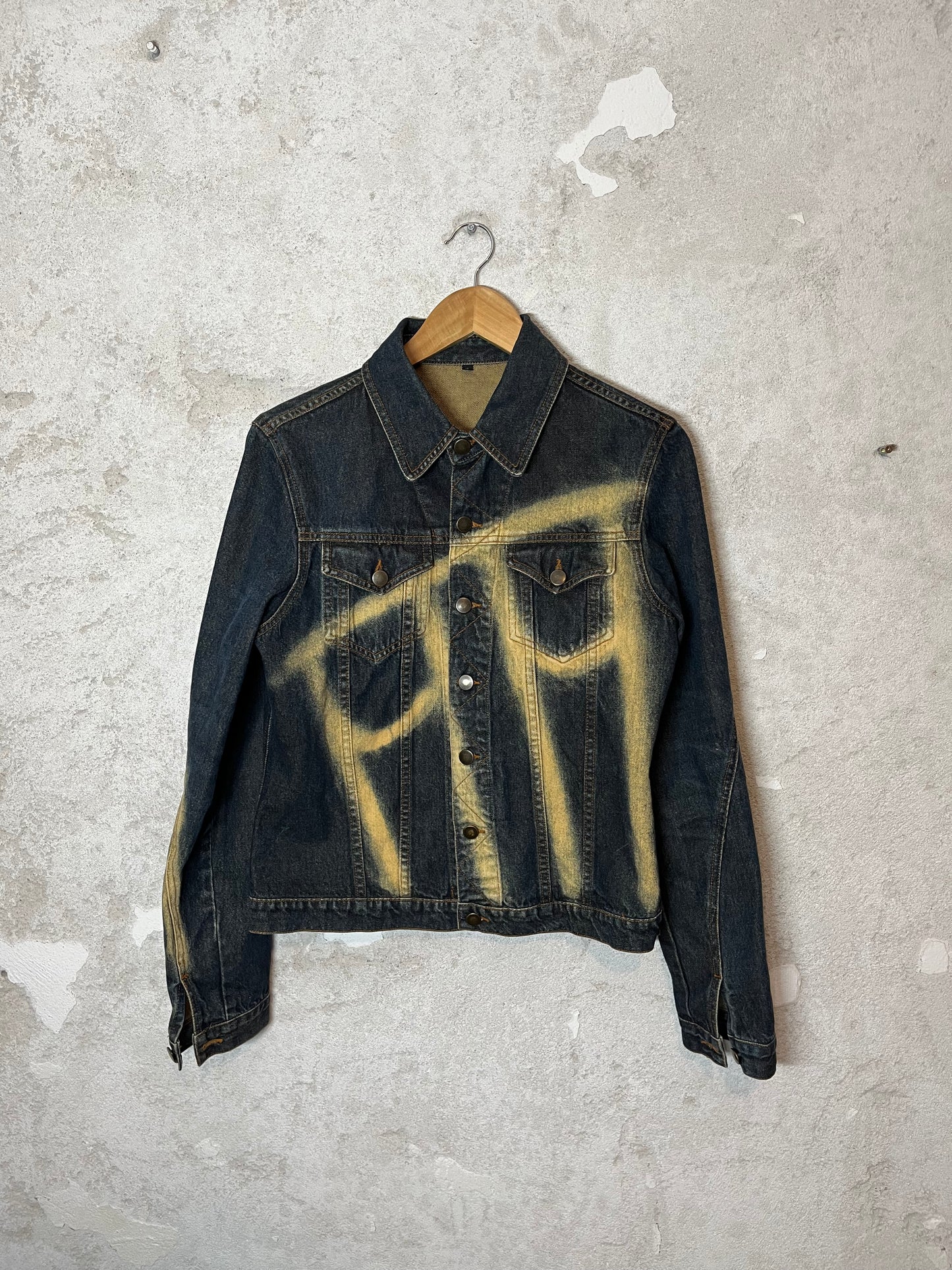 Roberto Cavalli spraypaint denim jacket - XL