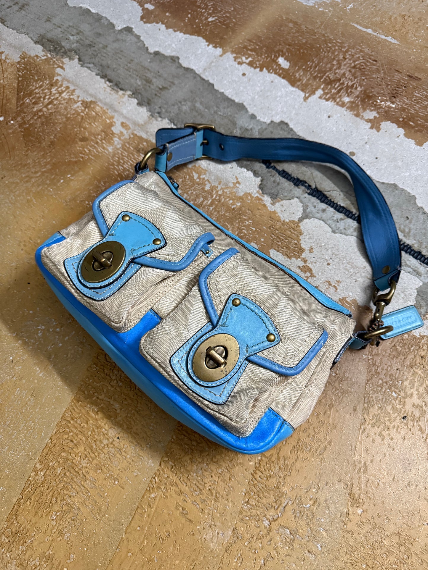 Coach vintage monogram blue bag