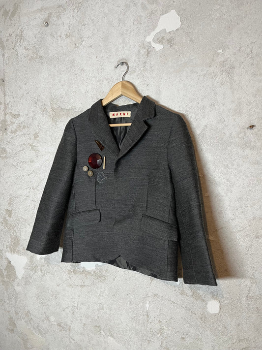 Marni 100% wool beaded blazer jacket - S