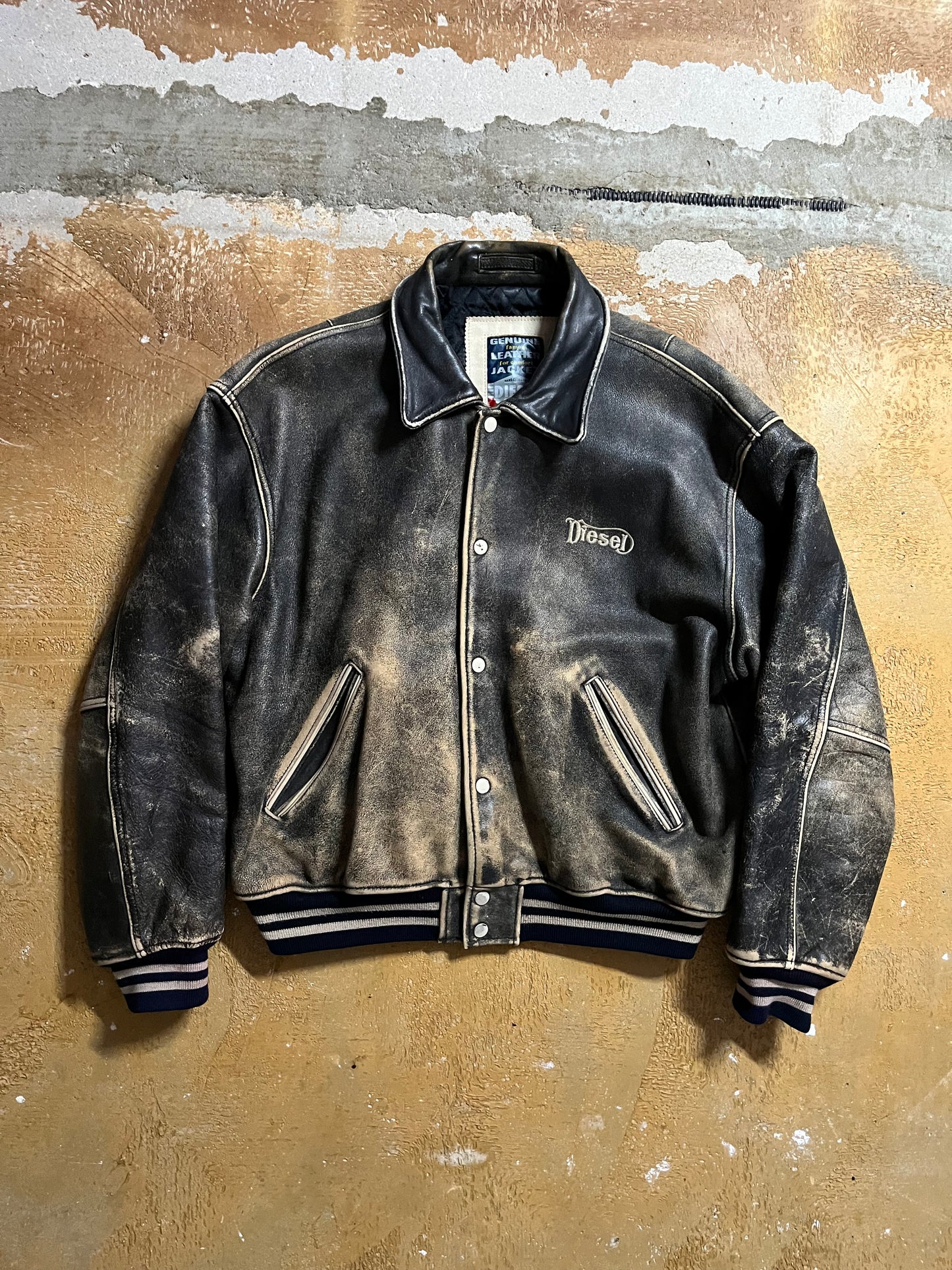 Diesel vintage leather motor jacket - L