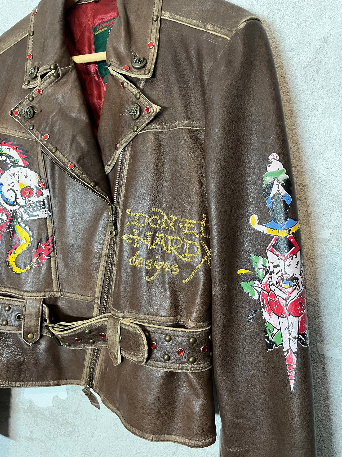 Ed Hardy Faux Leather rare collectors motor jacket