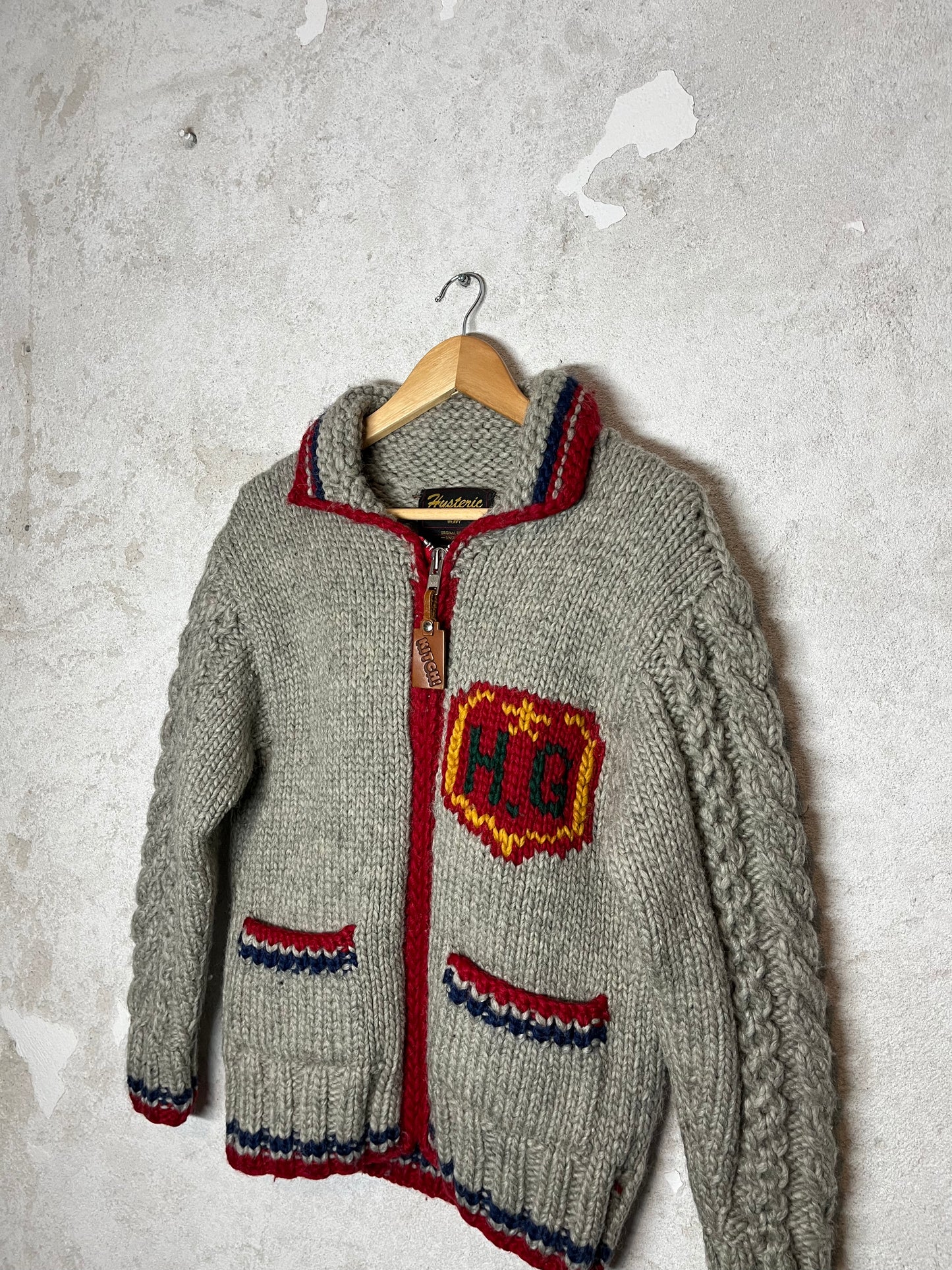 Hysteric Glamour FW'98 Tomato Bird knitted cowichan - M