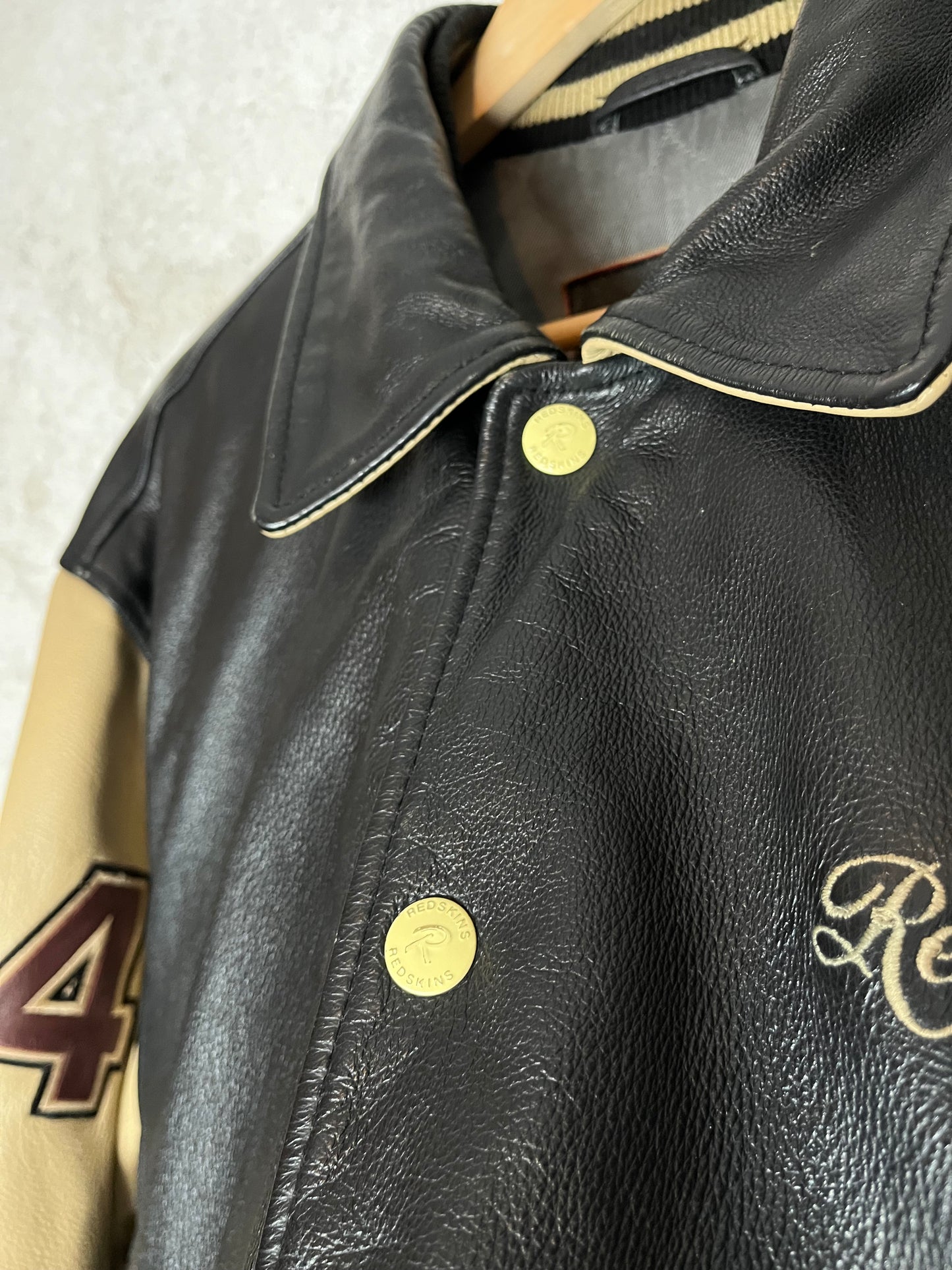 Redskins vintage motor baseball leather jacket - L/XL