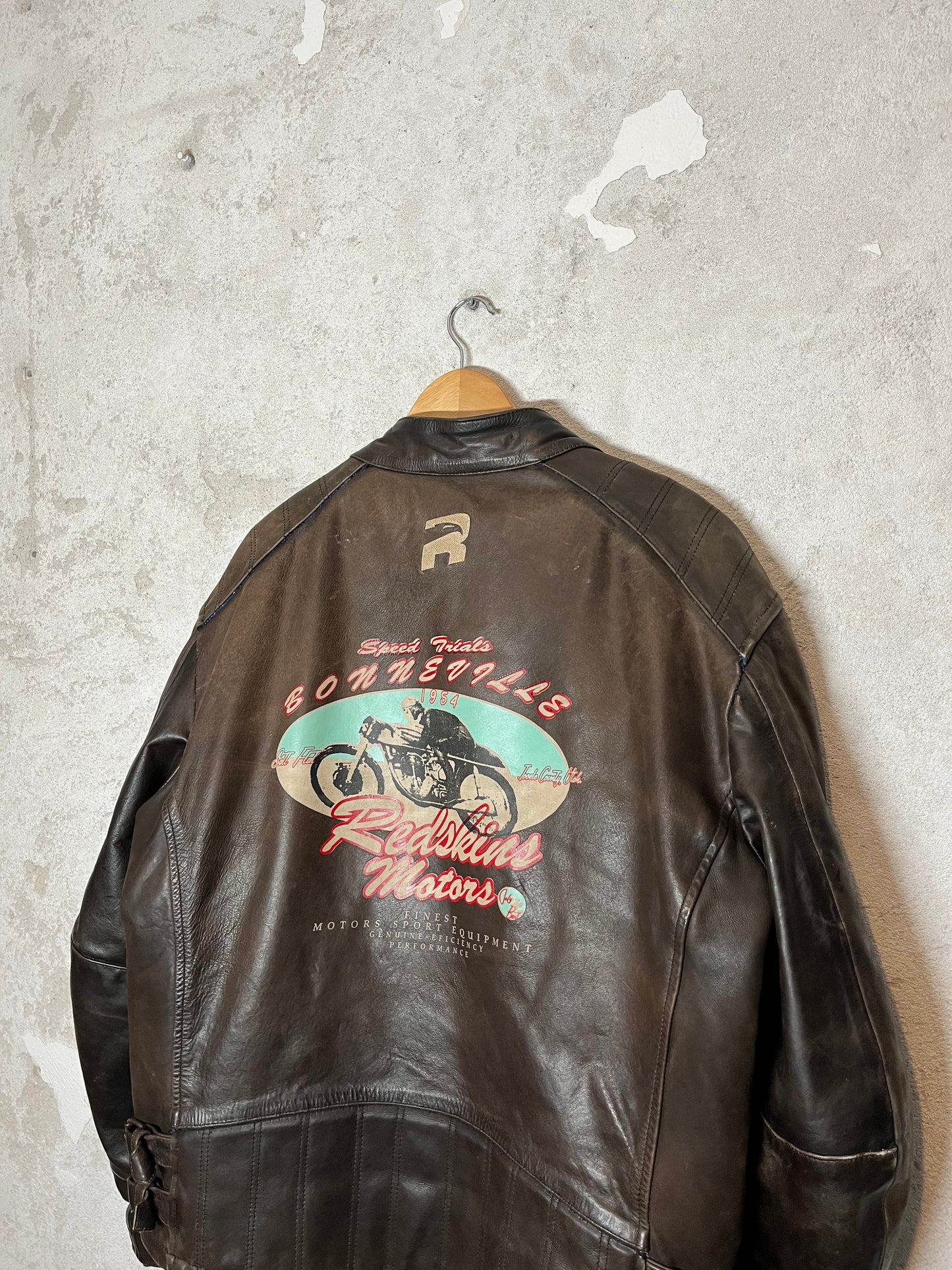 Red Skins motors leather jacket - XXL