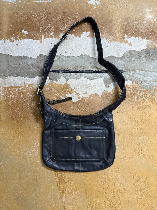 Coach vintage black / gold leather bag