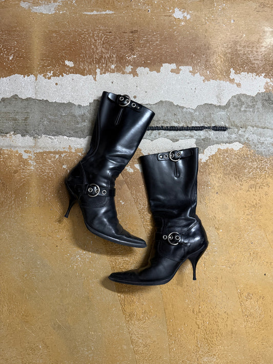 Miu Miu leather buckle heels - 38