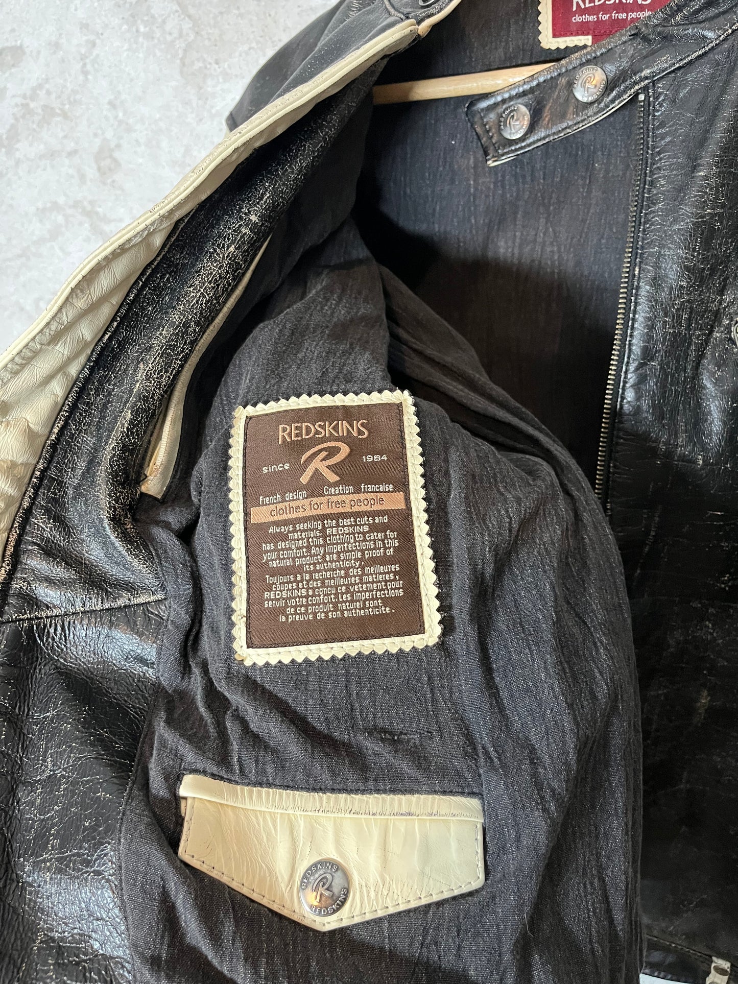 Redskins vintage leather motor jacket - L