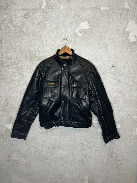 Belstaff leather sherpa lined english made motor/bomber jacket - M