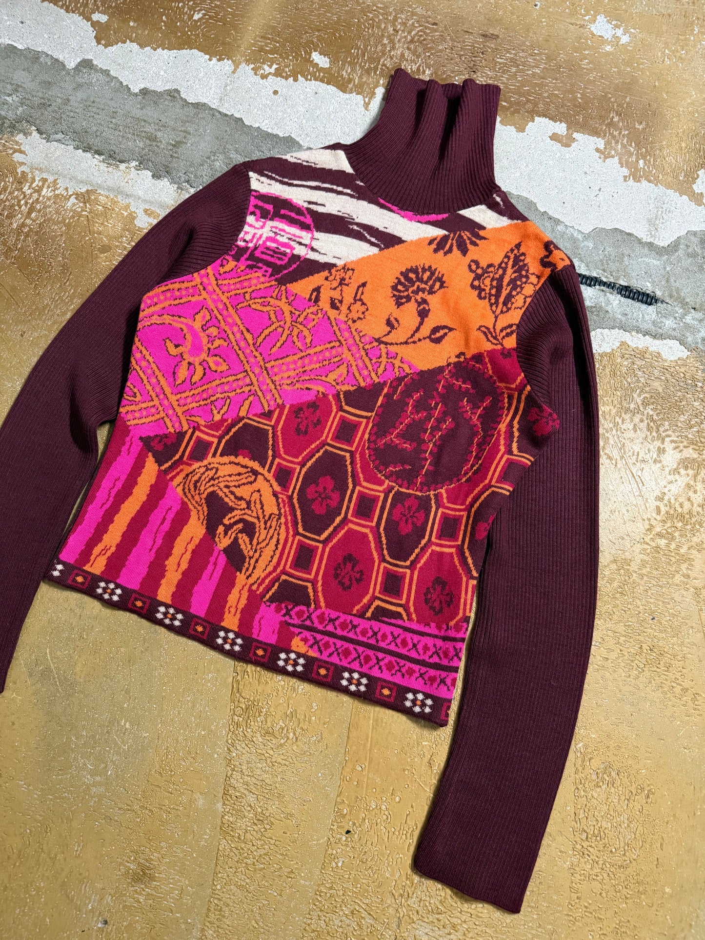 Kenzo Jeans wool knit multicolor sweater - XS