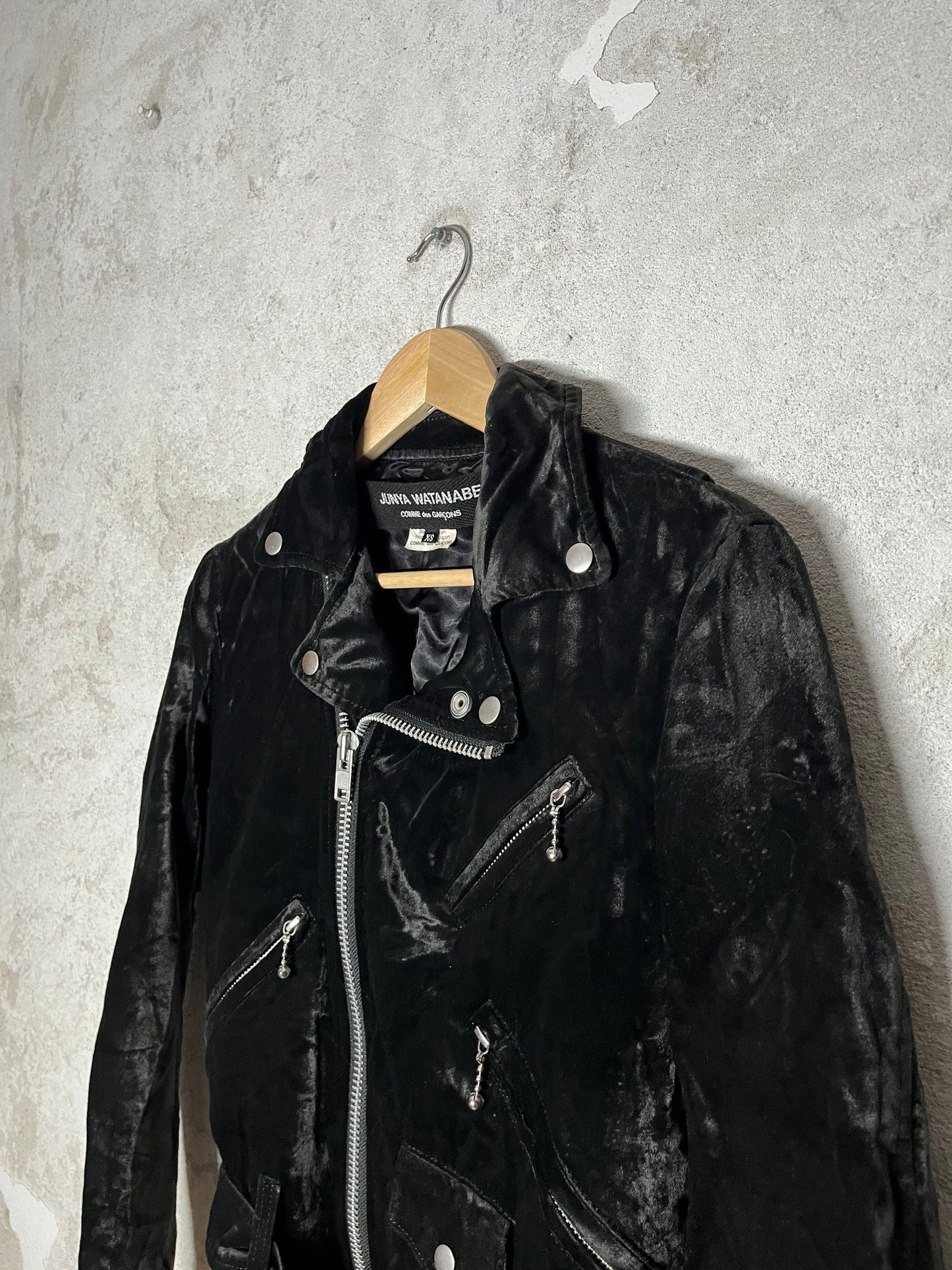 Junya Watanabe Comme des Garcons velvet biker jacket - XS