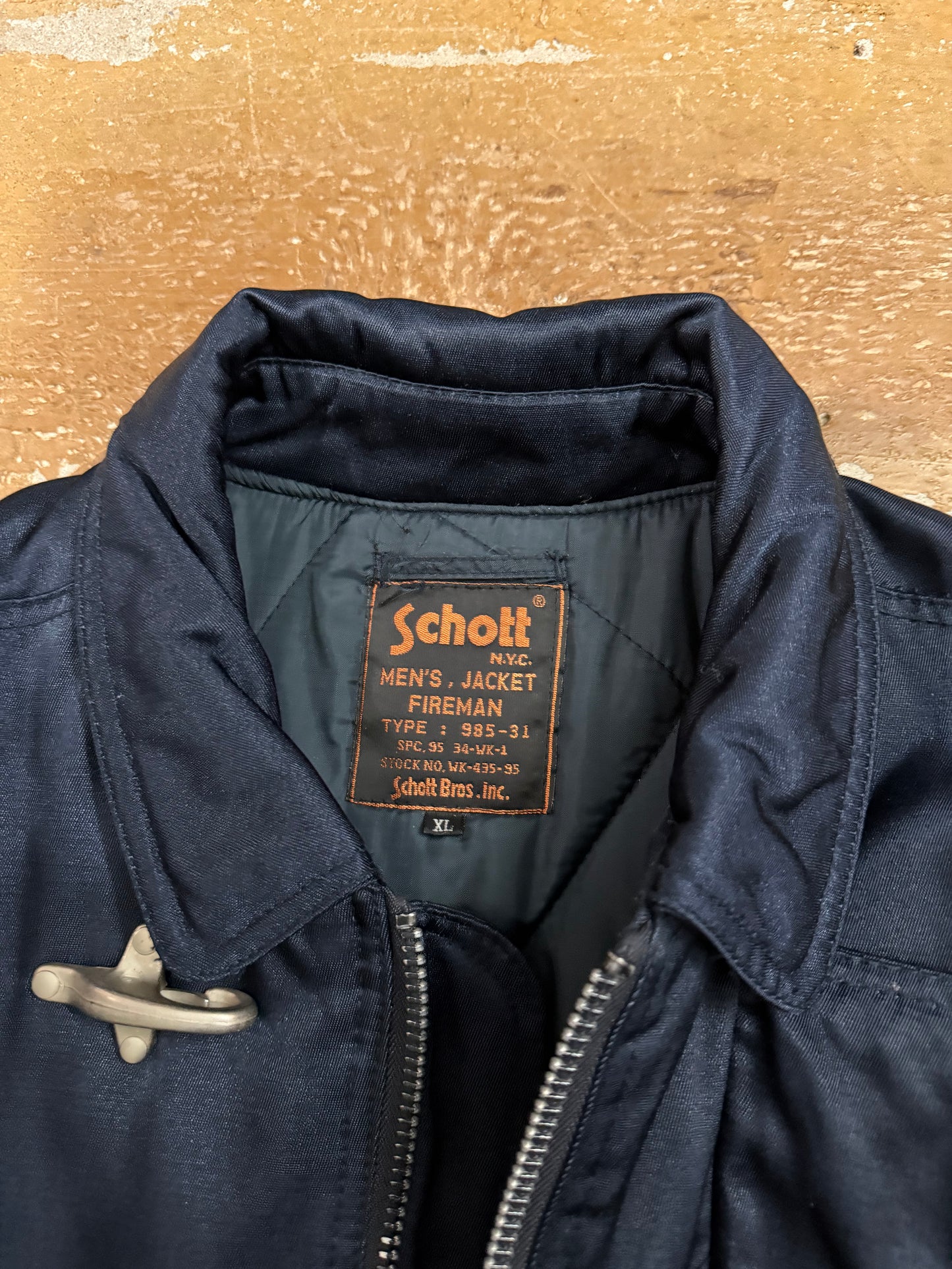 Schott vintage fireman lobster metal clasp winter jacket - XL