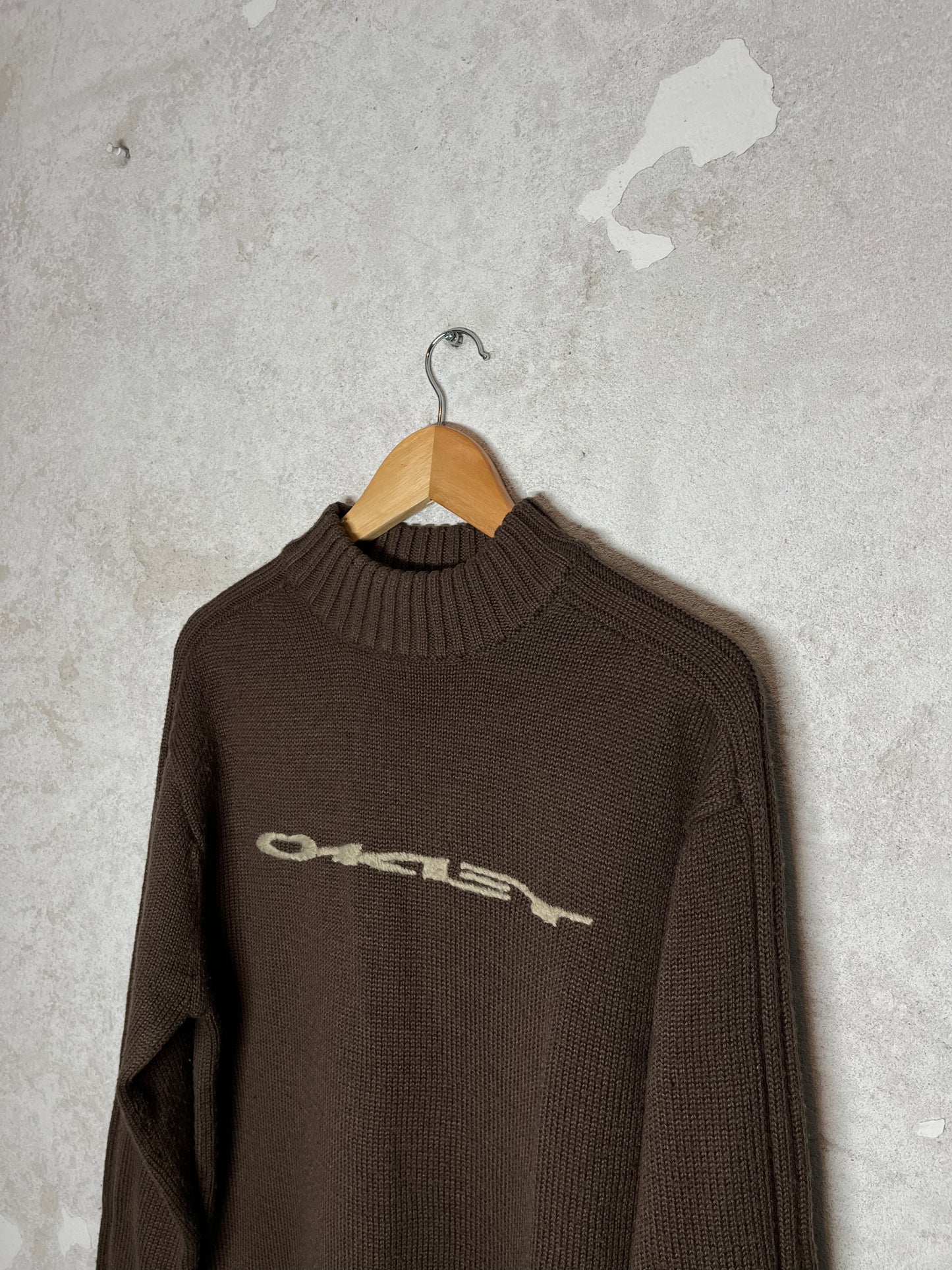 Oakley rare 90s knit spellout turtleneck sweater - L