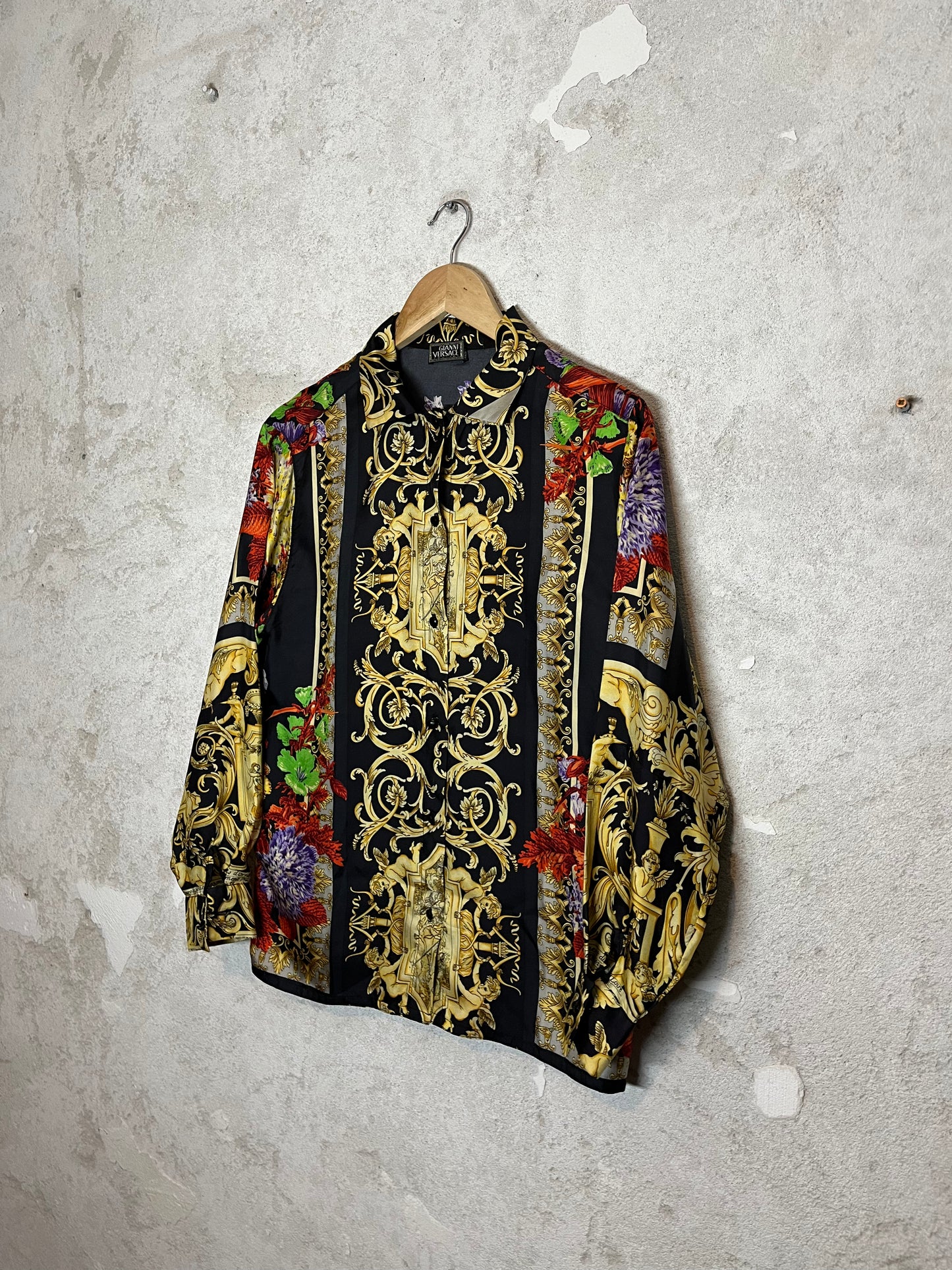 Versace Baroque Floral Silk Shirt - M