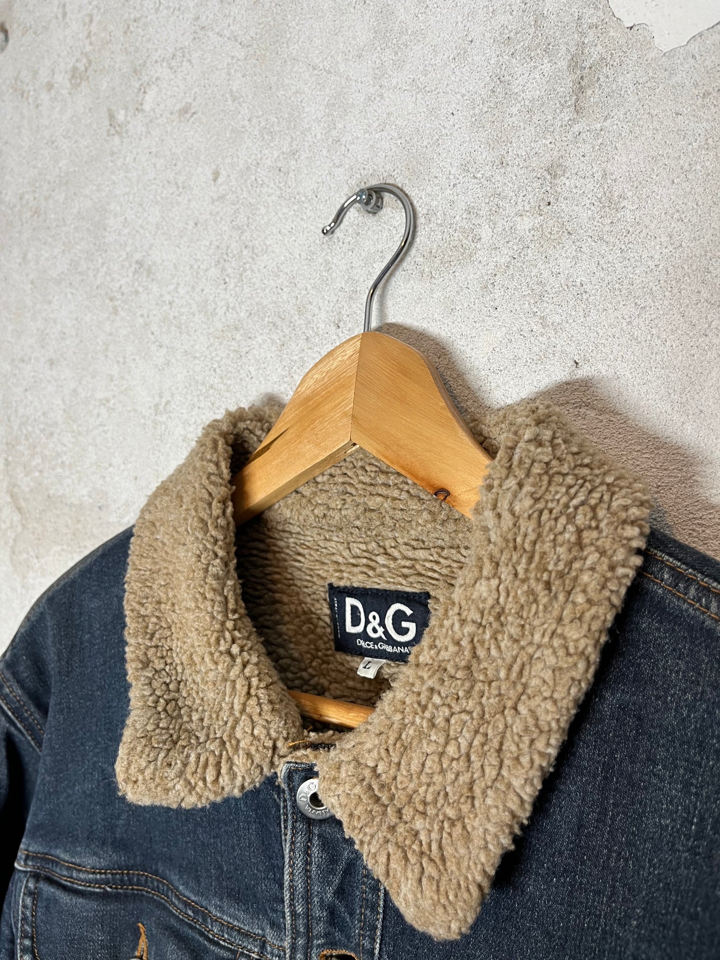 Dolce & Gabbana sherpa sherling denim jacket - L