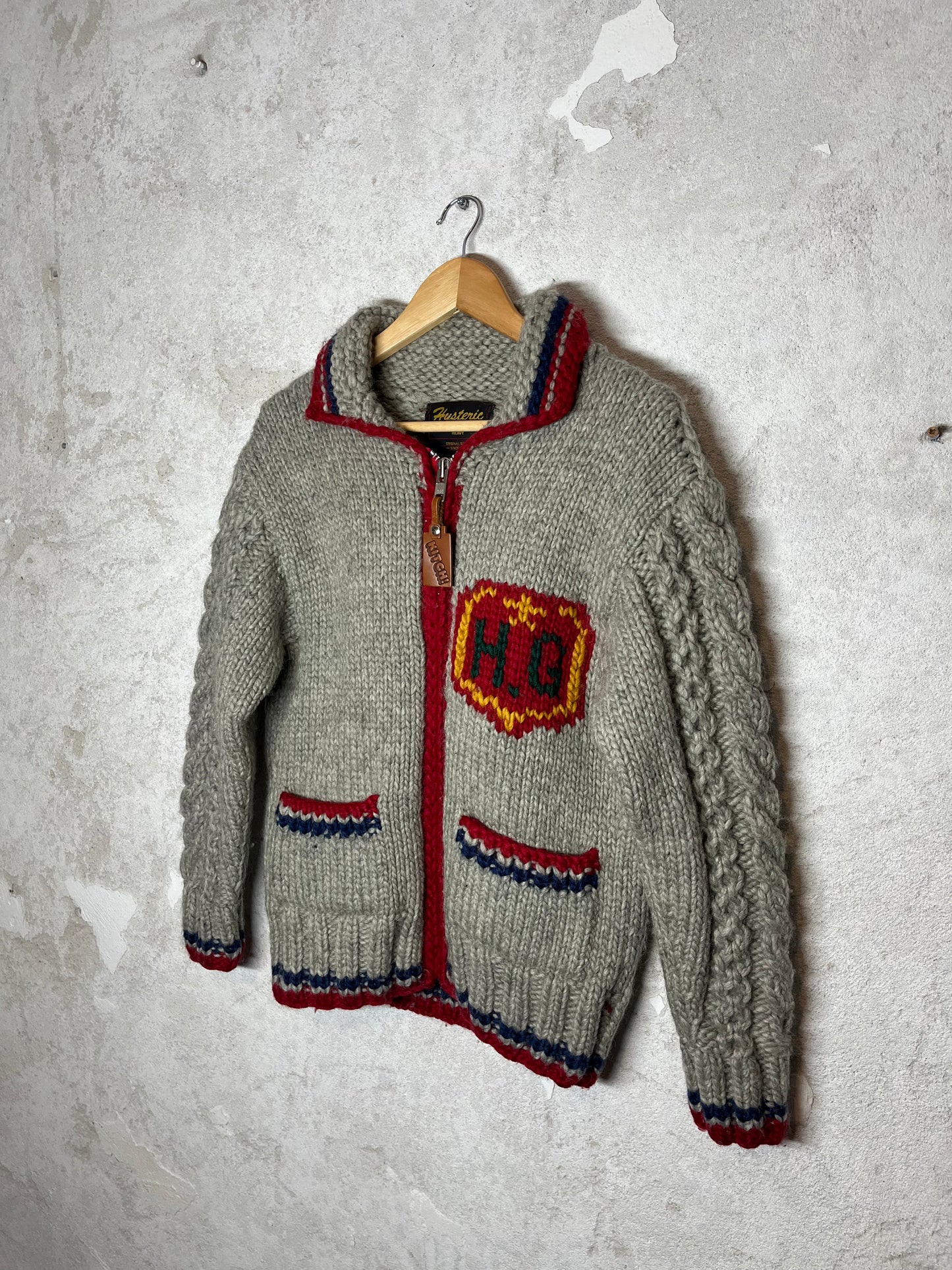 Hysteric Glamour FW'98 Tomato Bird knitted cowichan - M