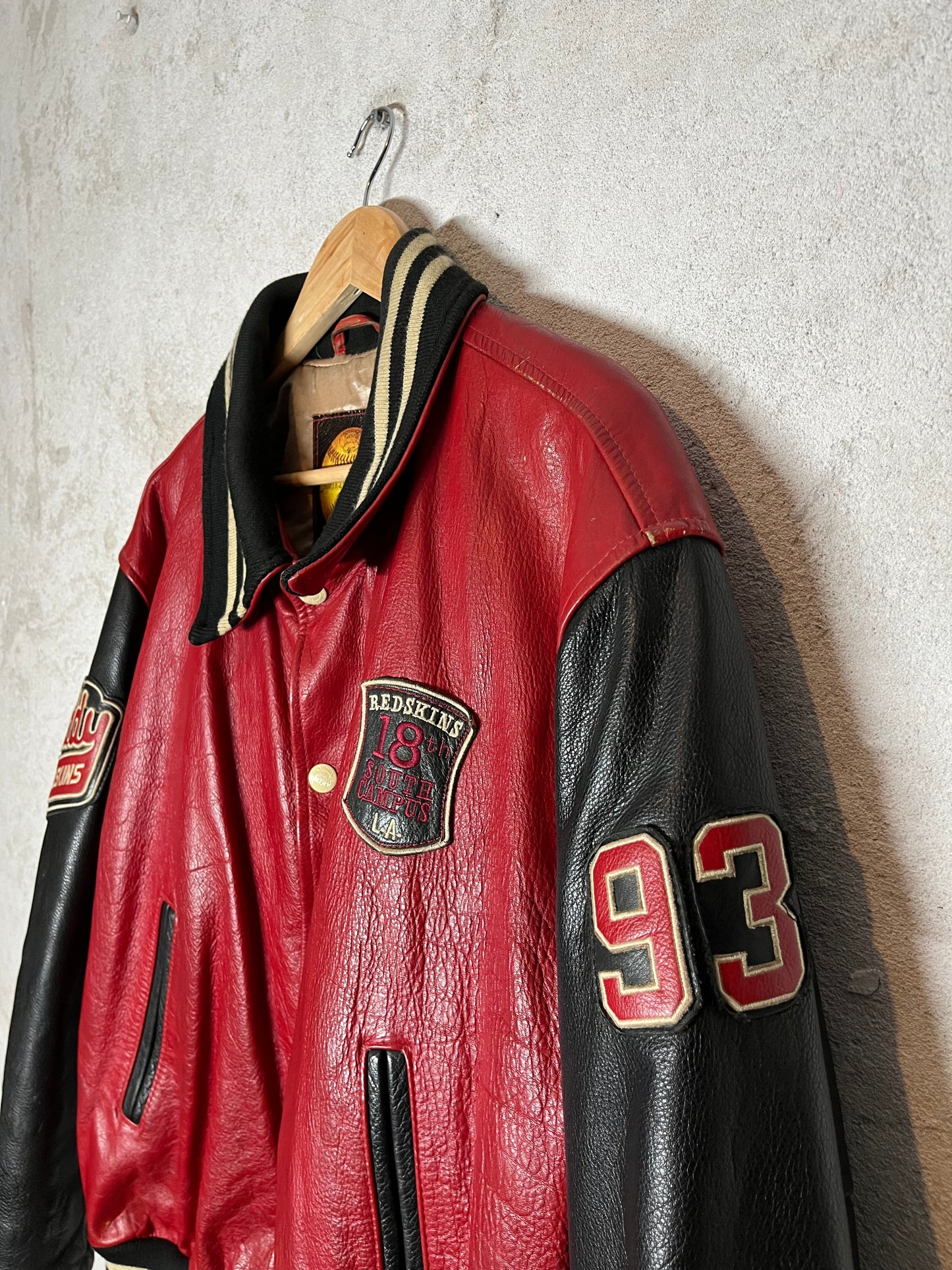 Redskins vintage baseball leather motor jacket - XL