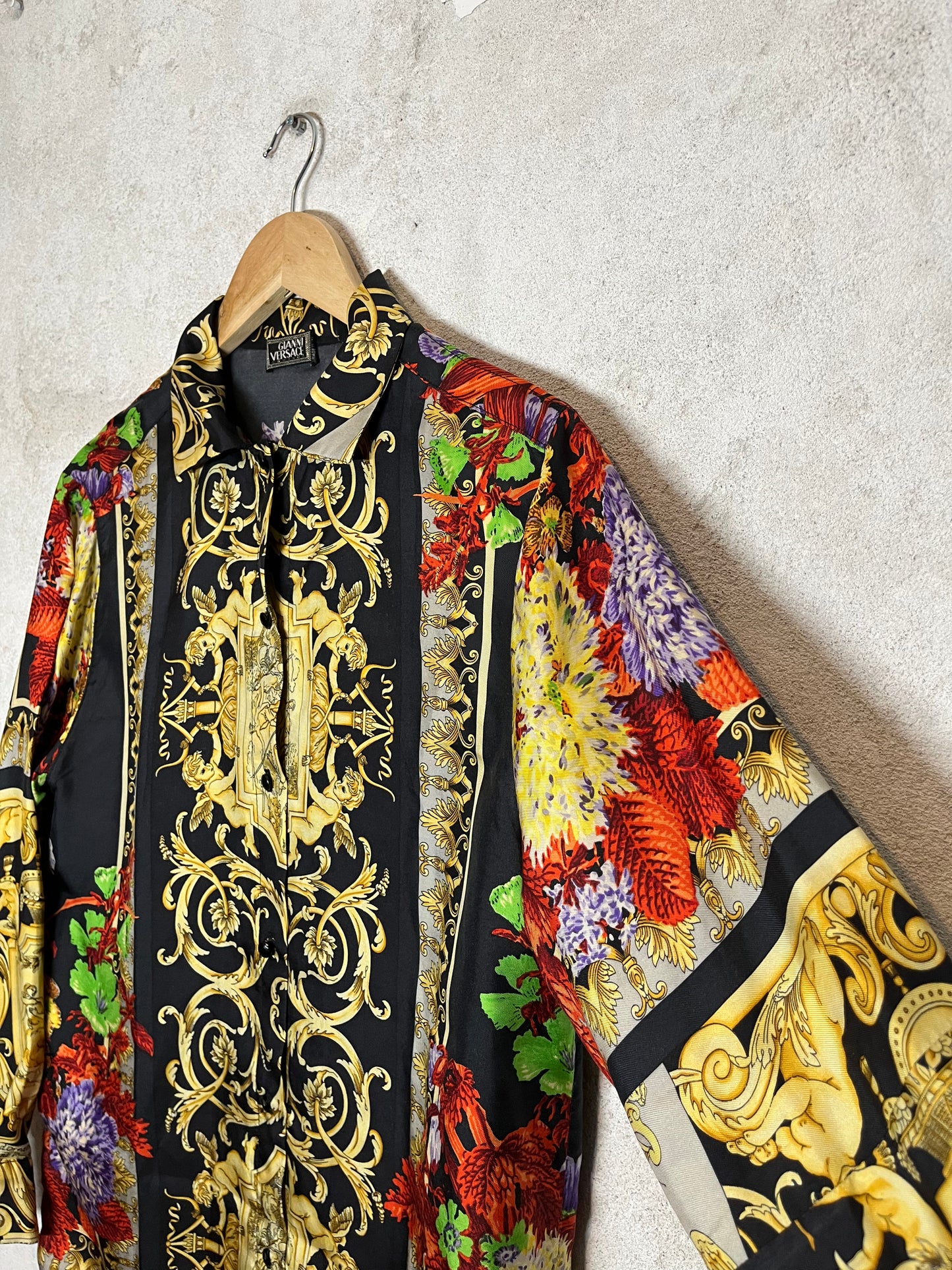 Versace Baroque Floral Silk Shirt - M