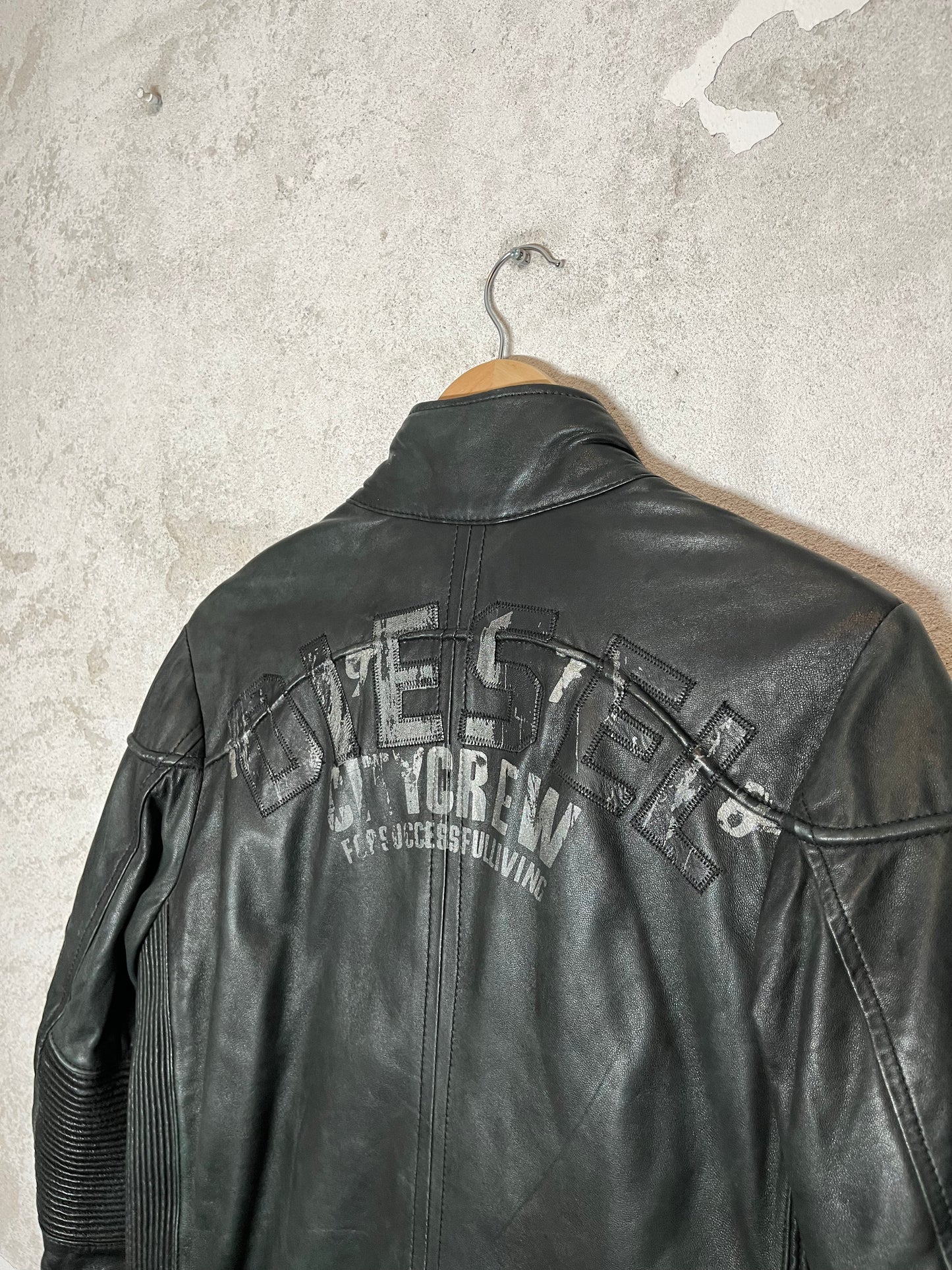 Diesel 2000s leather motor jacket - XL