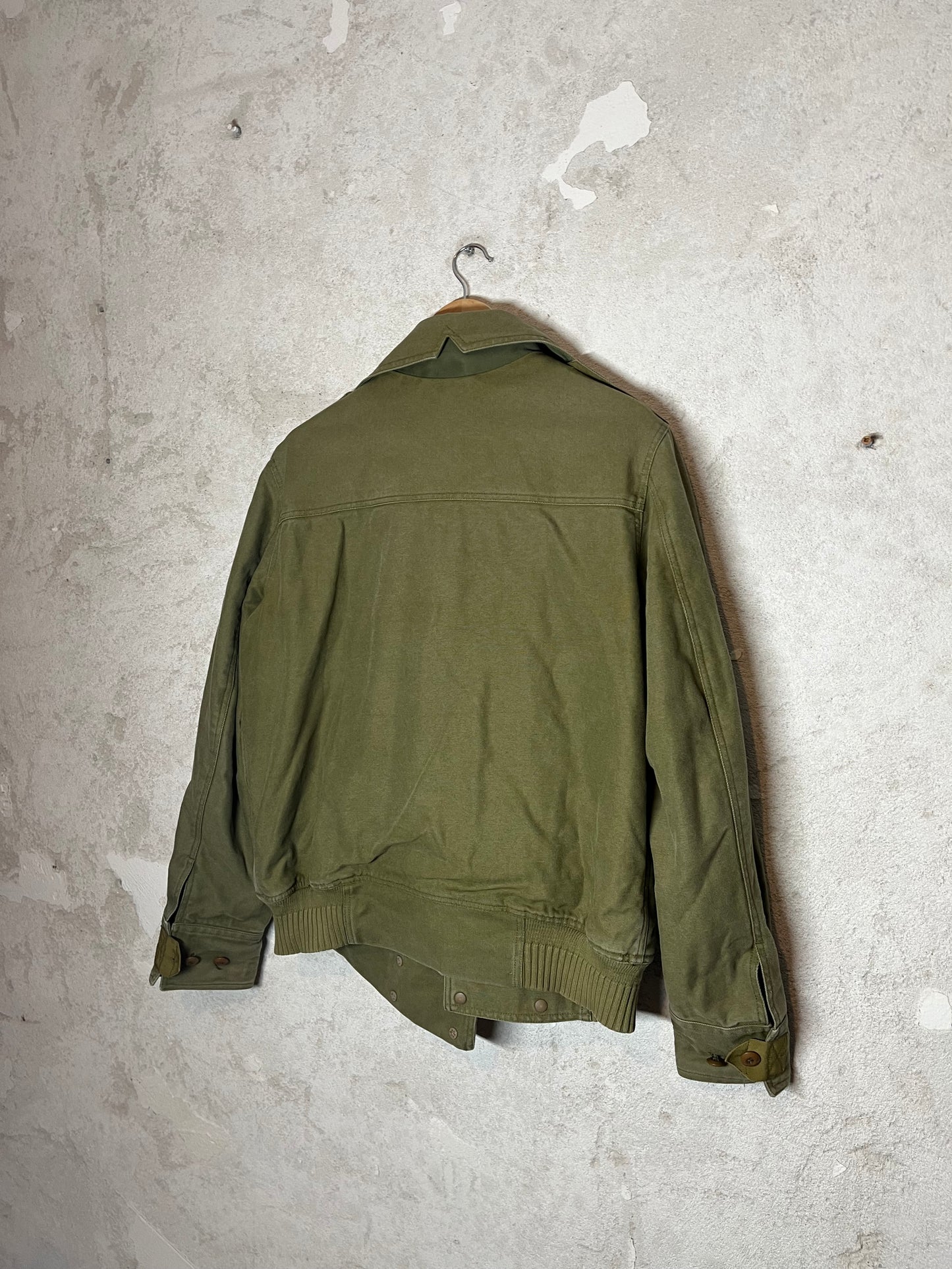 Maharishi cargo utility assymetrical clasp canvas jacket - L