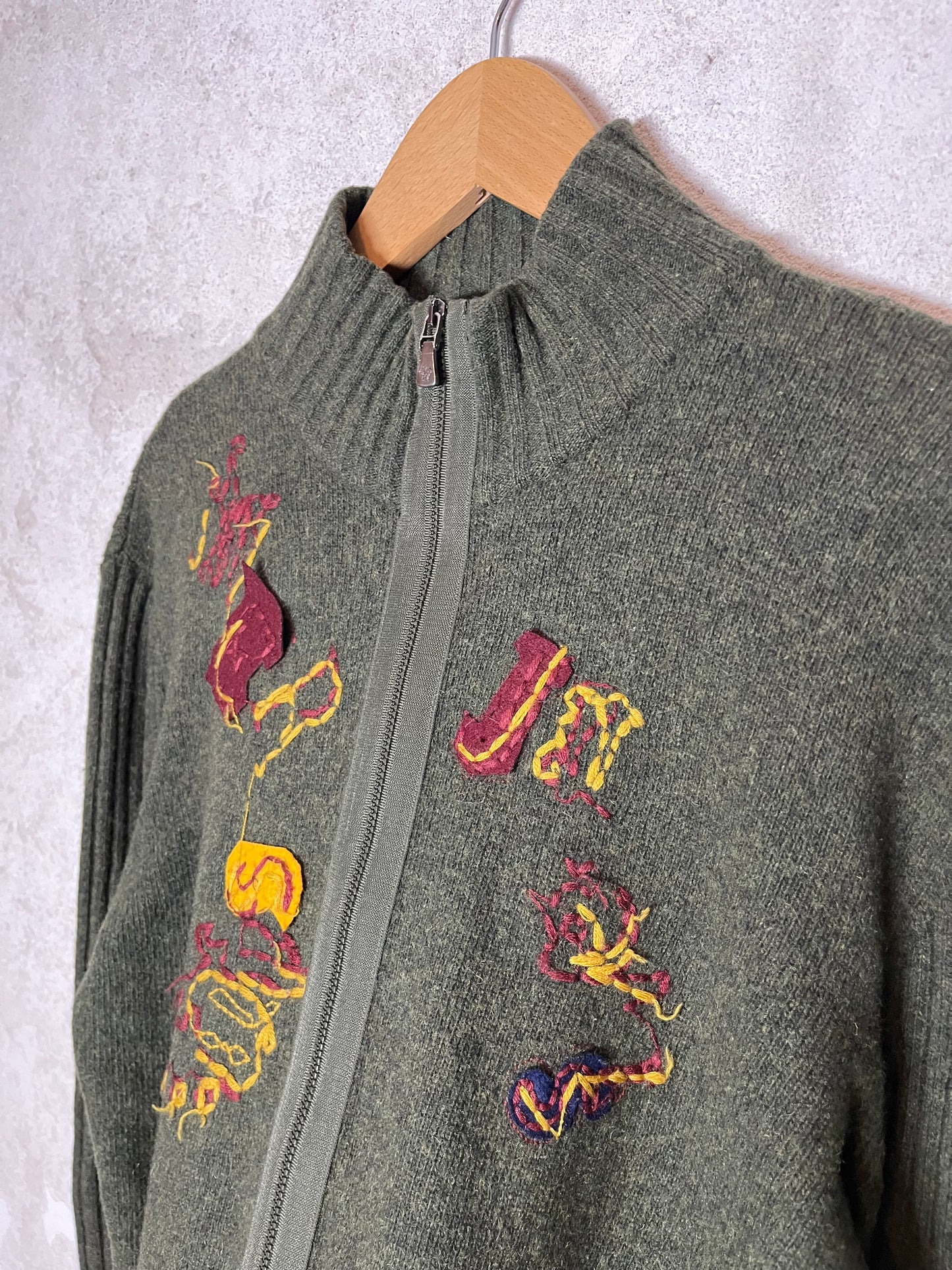 Versace vintage embroidered knit sweater - M