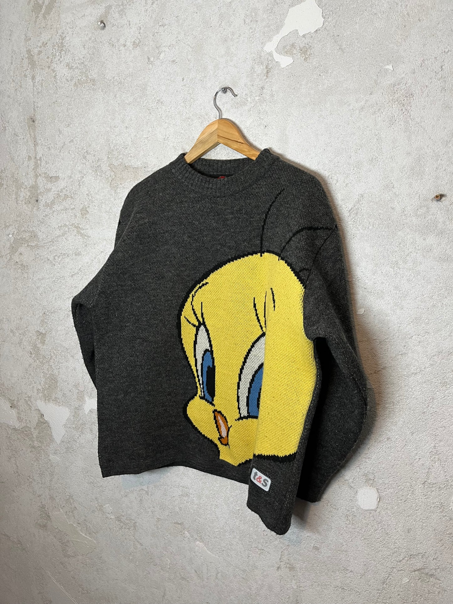 Looney Tunes Titi vintage retro ski snowboard heavy knit sweater