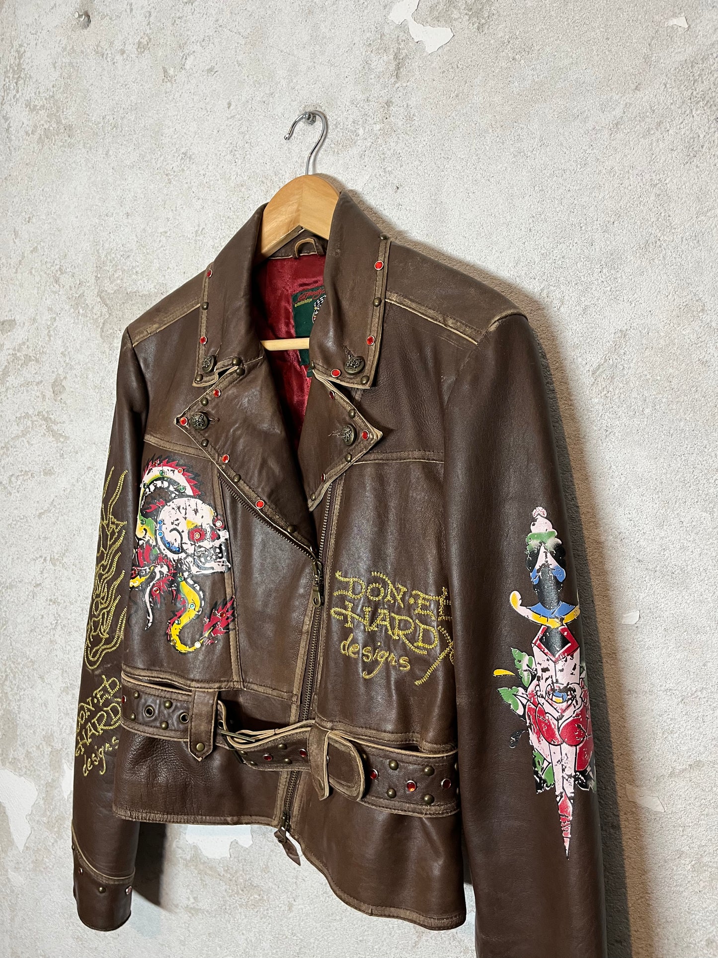 Ed Hardy Faux Leather rare collectors motor jacket