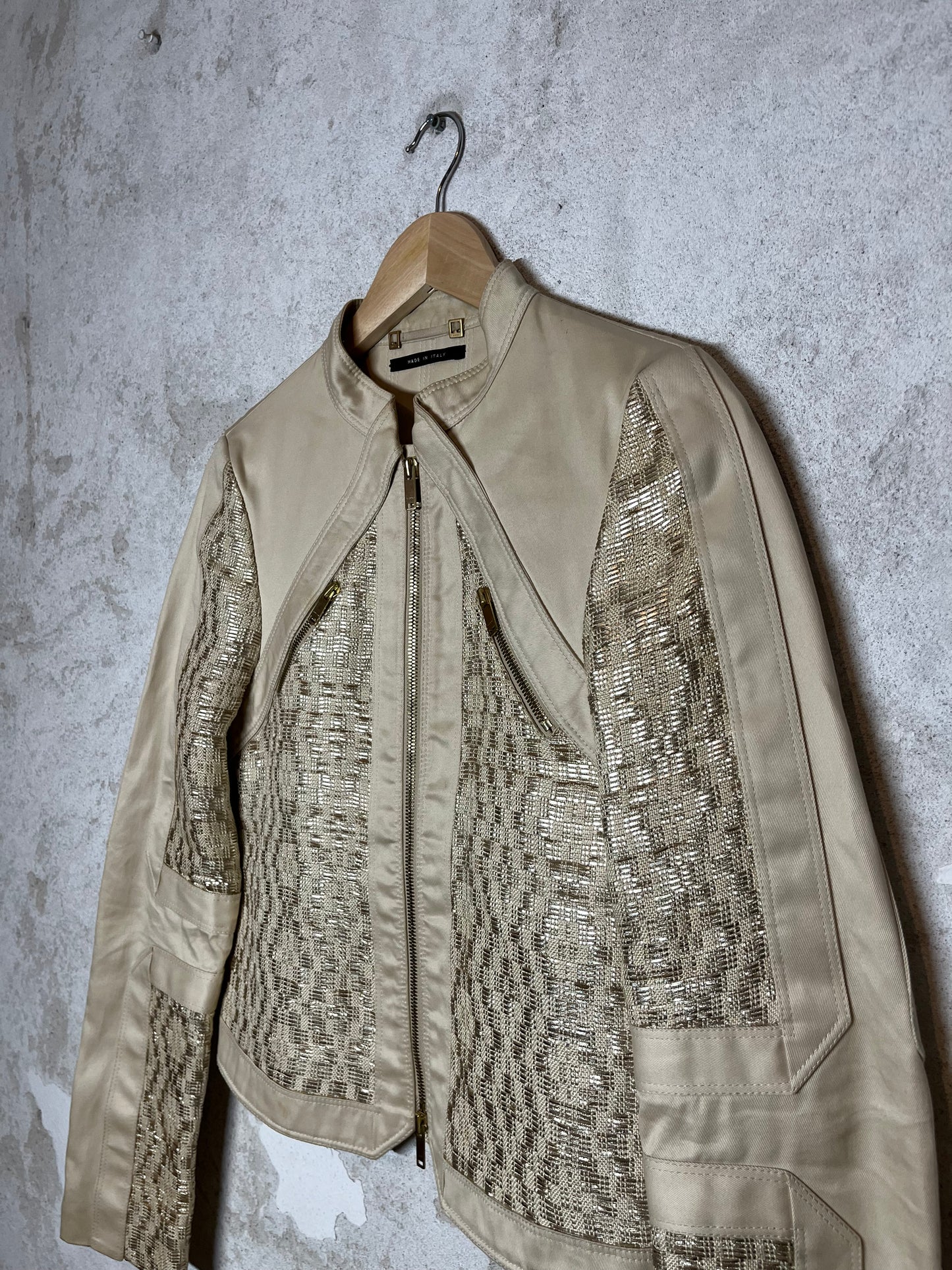 Gucci by Tom Ford 2004 leather gold jacket - M