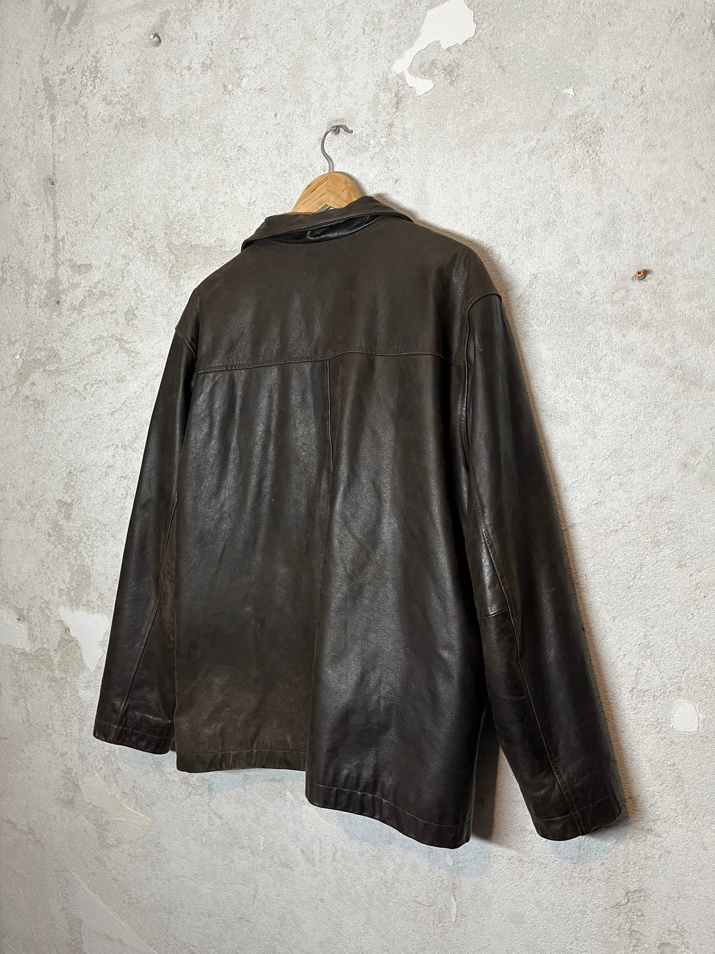 O'neill vintage 2000s embossed logo leather jacket - XXL