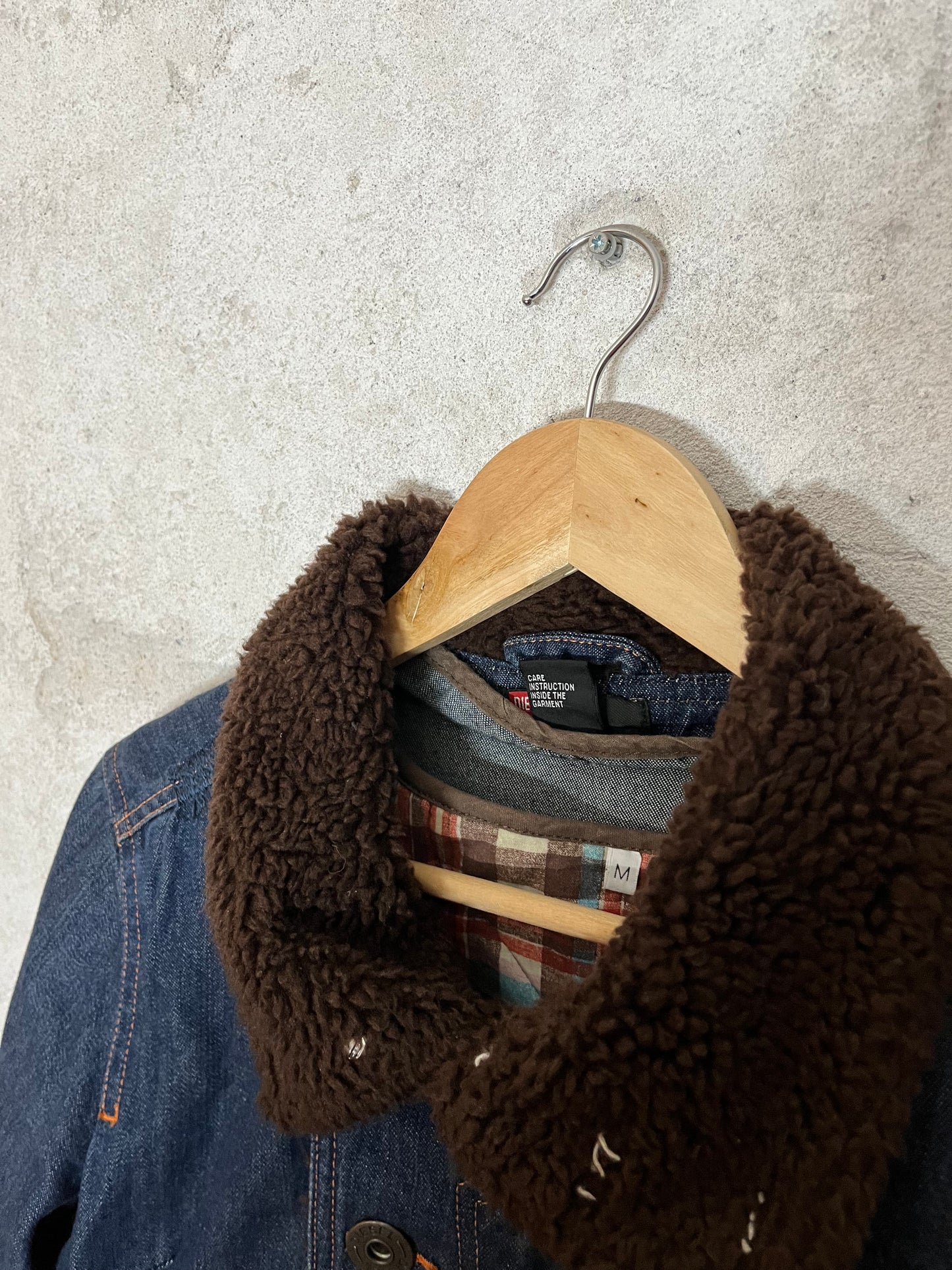 Diesel vintage denim sherpa sherling jacket - M