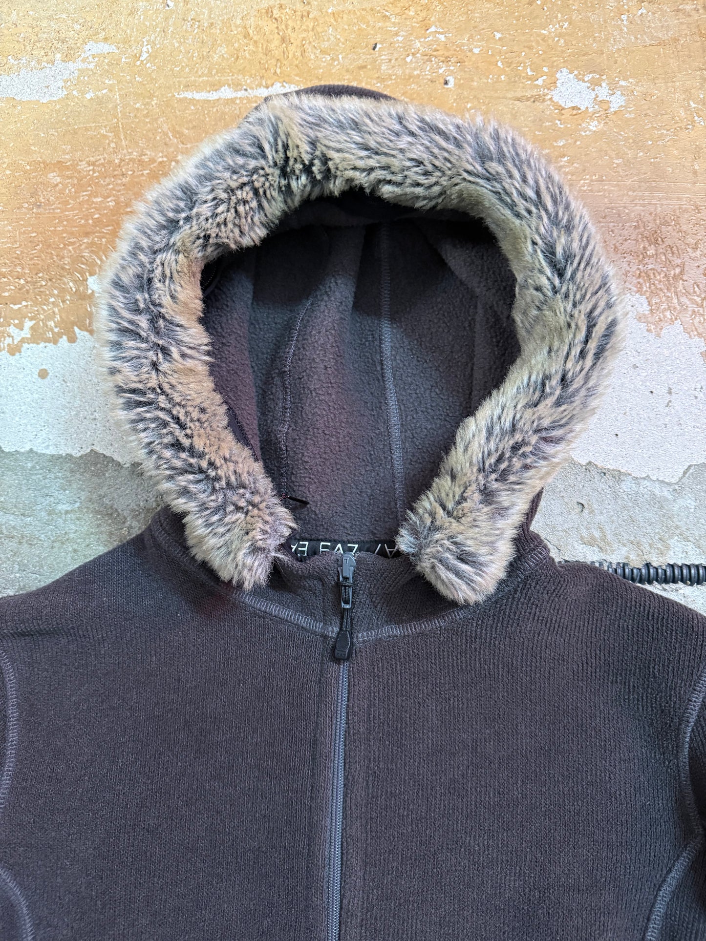 Emporio Armani vintage brown fleece fur jacket - S