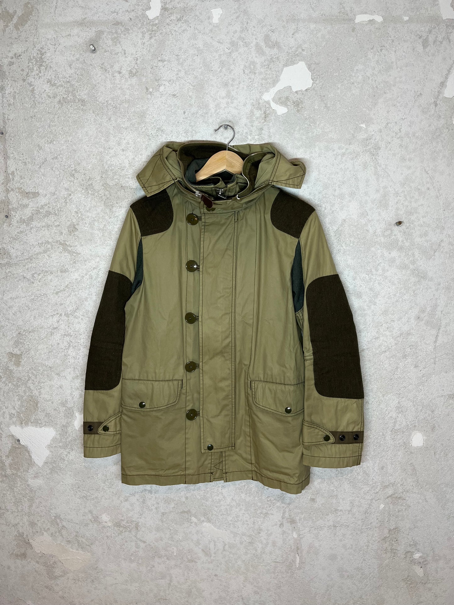 Junya Watanabe cargo khaki hooded jacket - S