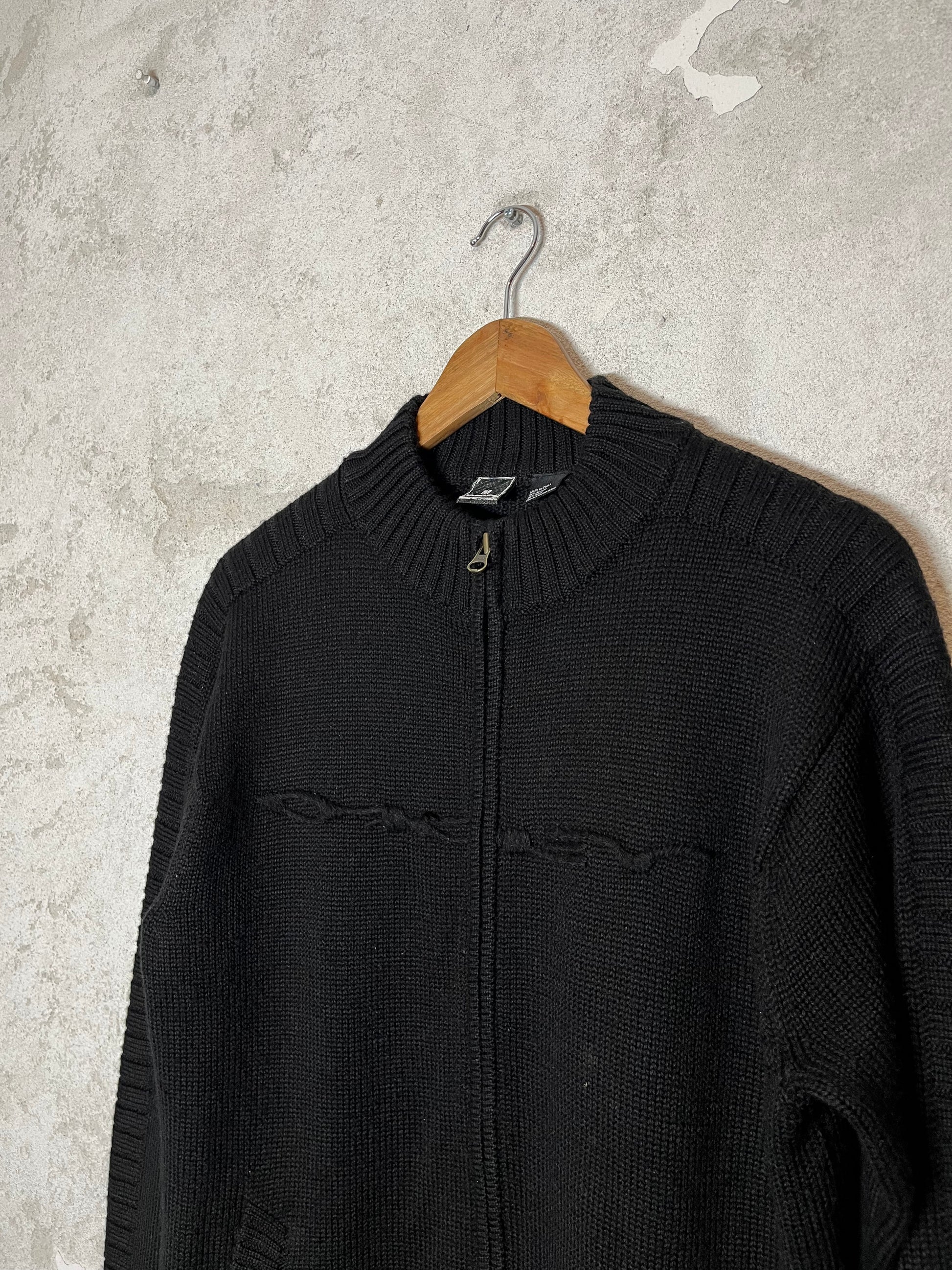 Oakley vintage retro 90s 2000s heavy knit zip-up sweater