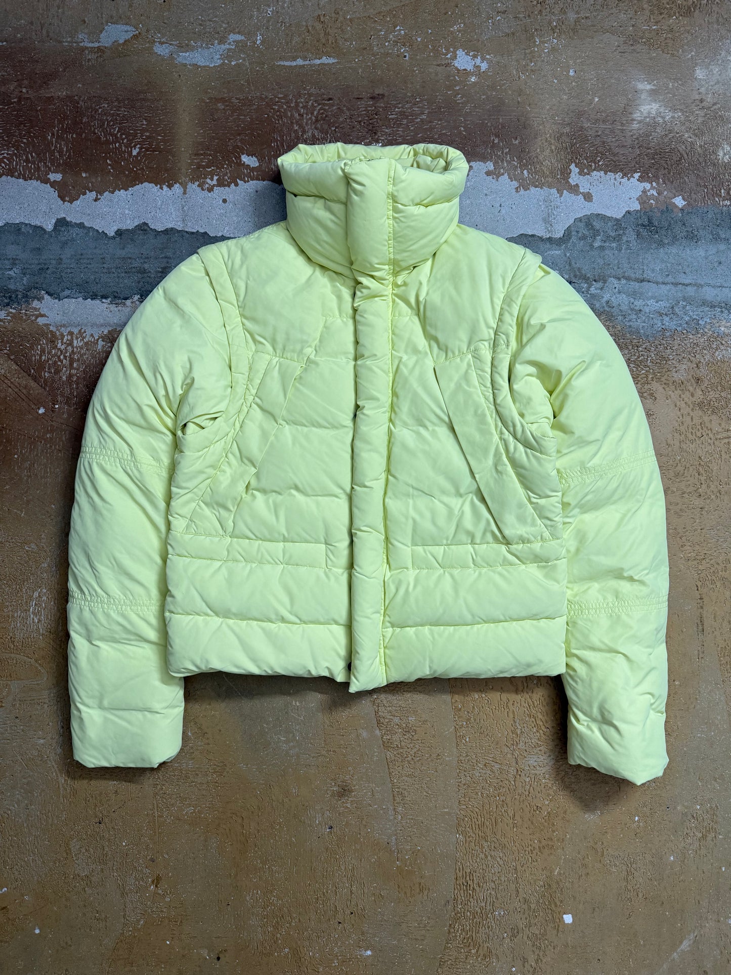 Louis Vuitton yellow zip off sleeves puffer jacket - L