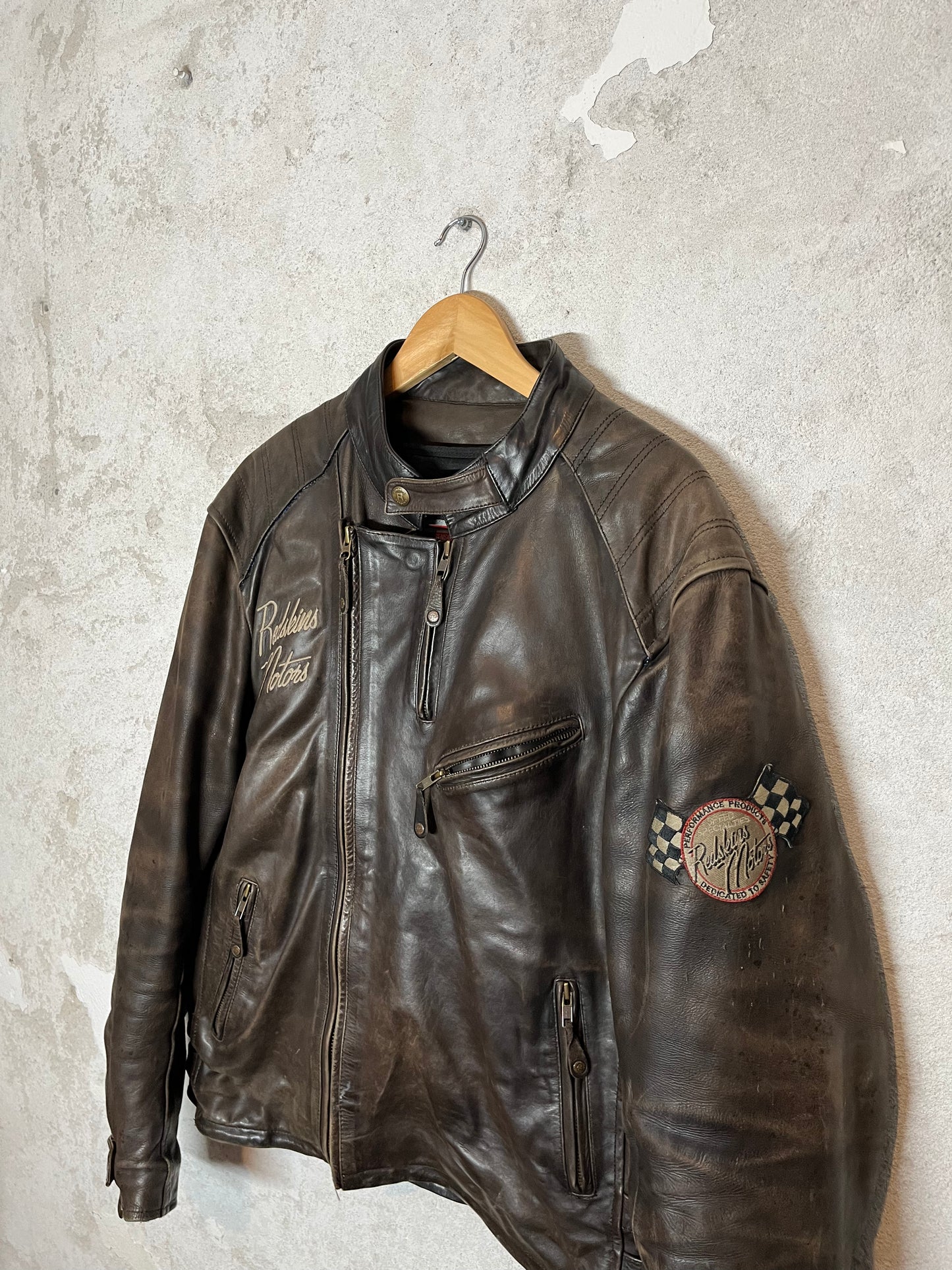 Red Skins motors leather jacket - XXL