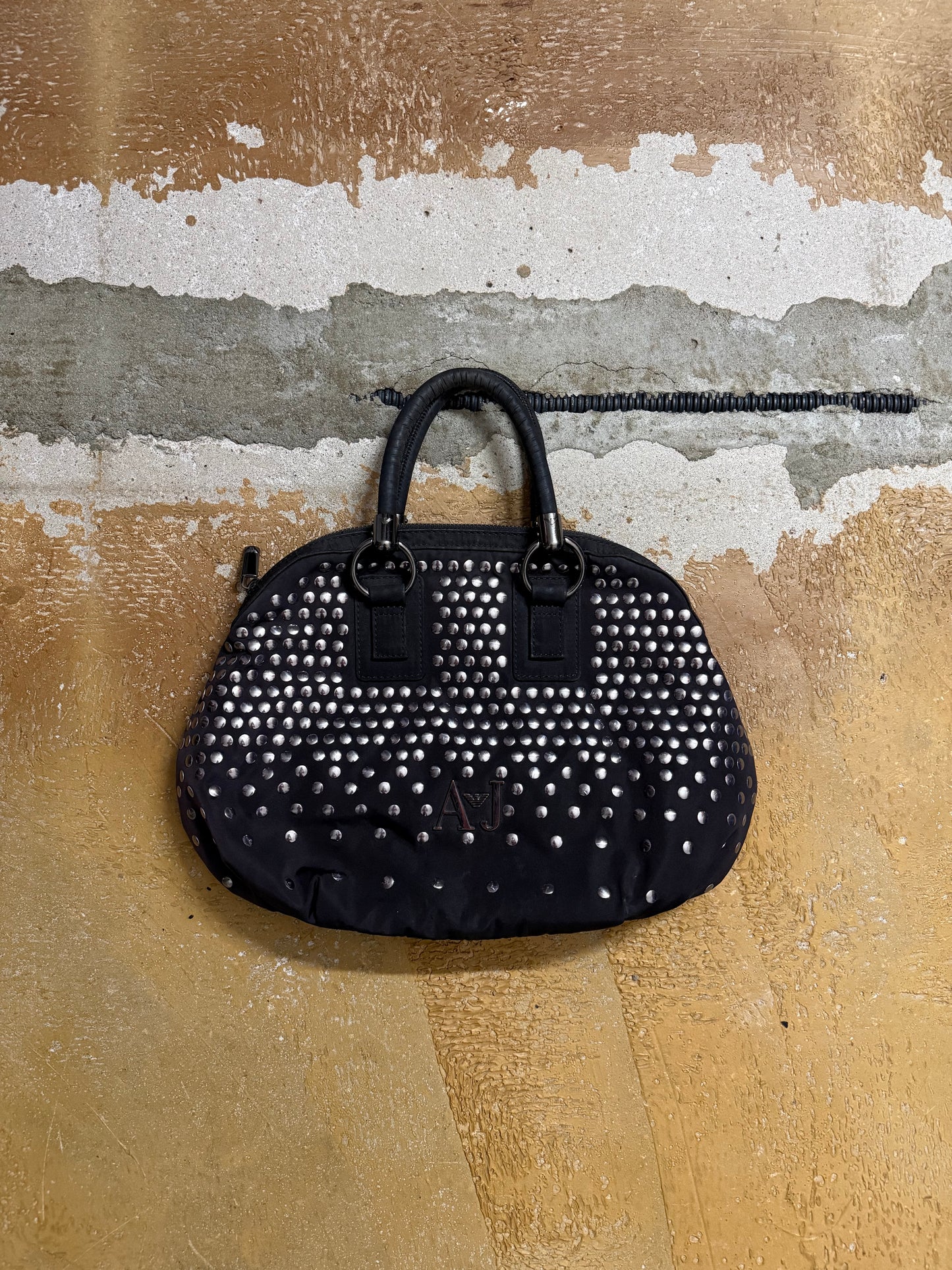 Armani vintage studded canvas bag