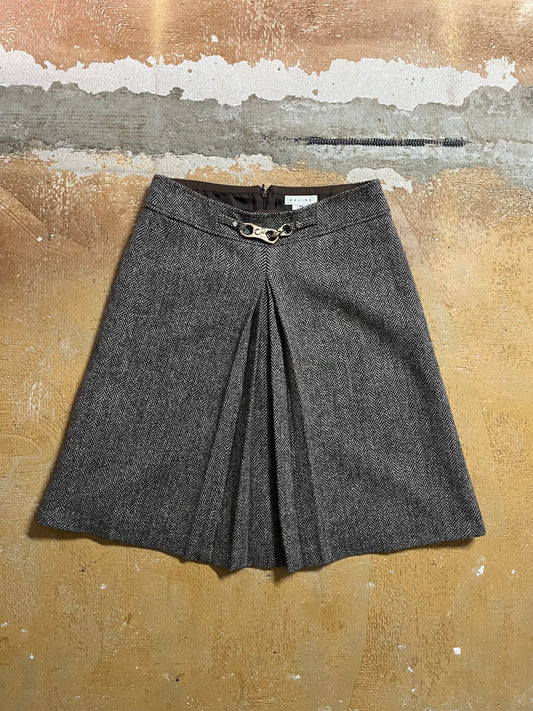 Celine wool skirt with metal buckle - S