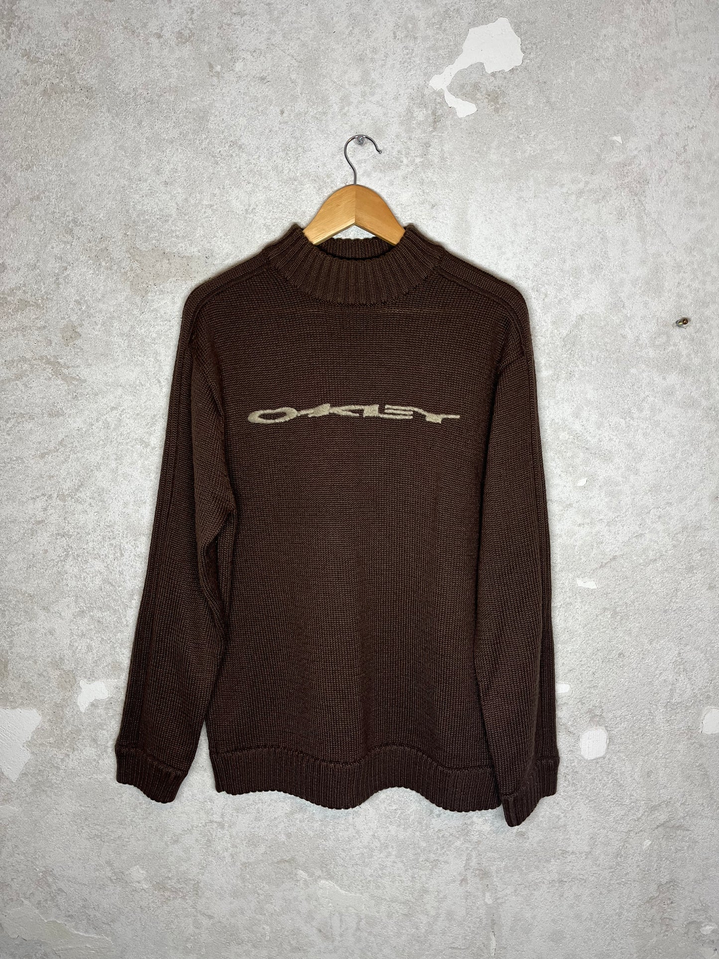 Oakley rare 90s knit spellout turtleneck sweater - L