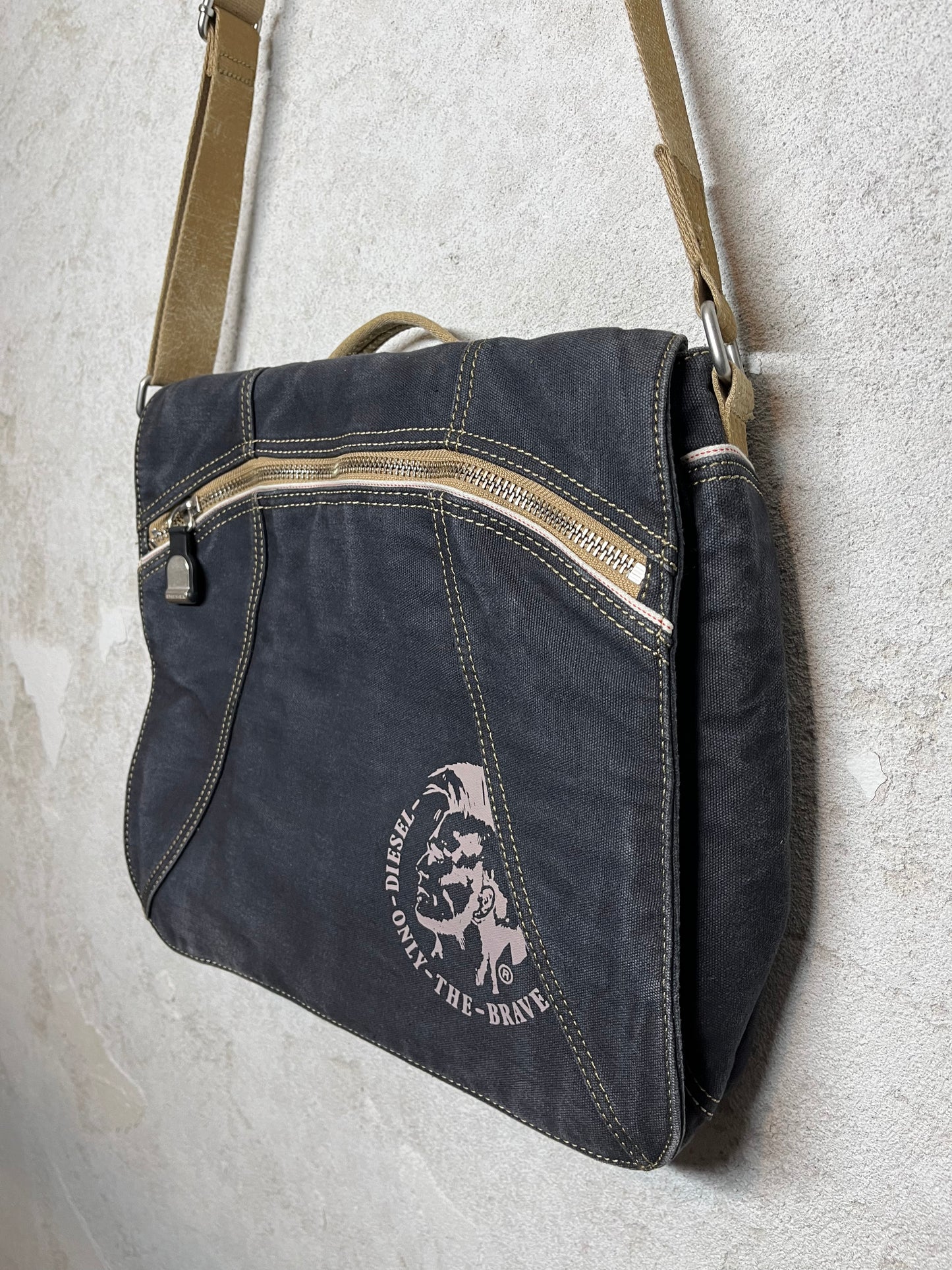 Diesel vintage canvas tote side bag