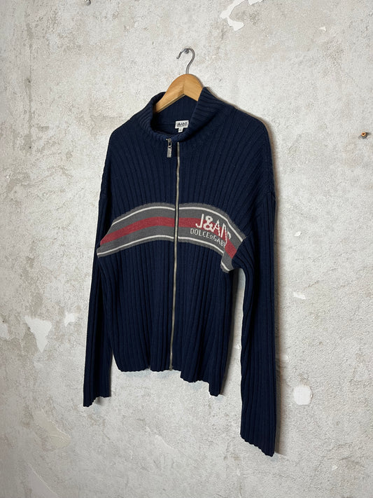 Dolce & Gabanna vintage 2000s y2k designer zip-up knit sweater