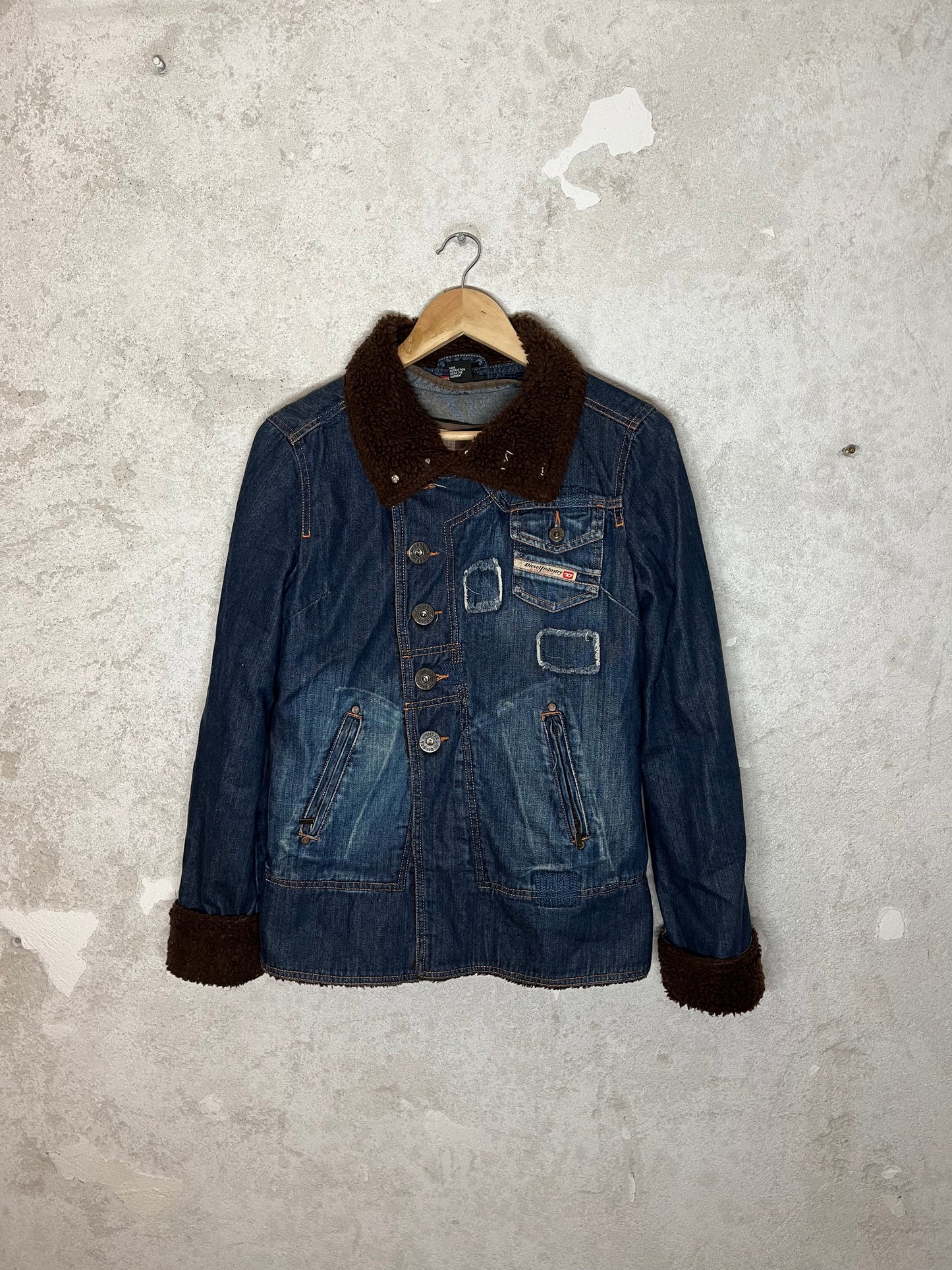 Diesel vintage denim sherpa sherling jacket - M