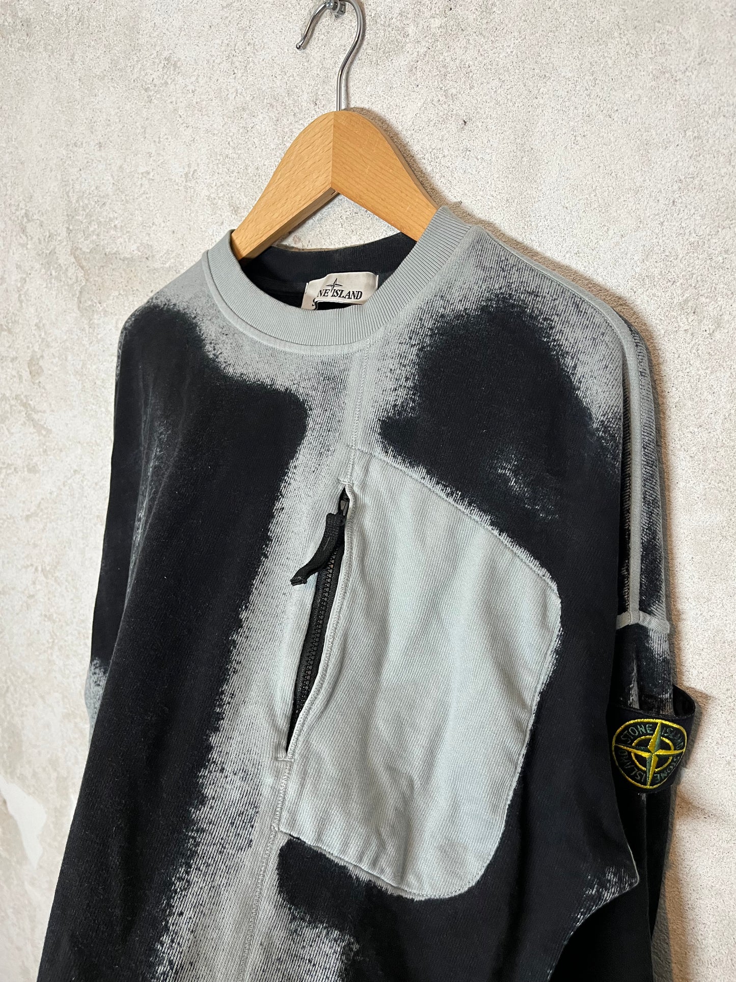 Stone Island hand sprayed airbrush sweater - M