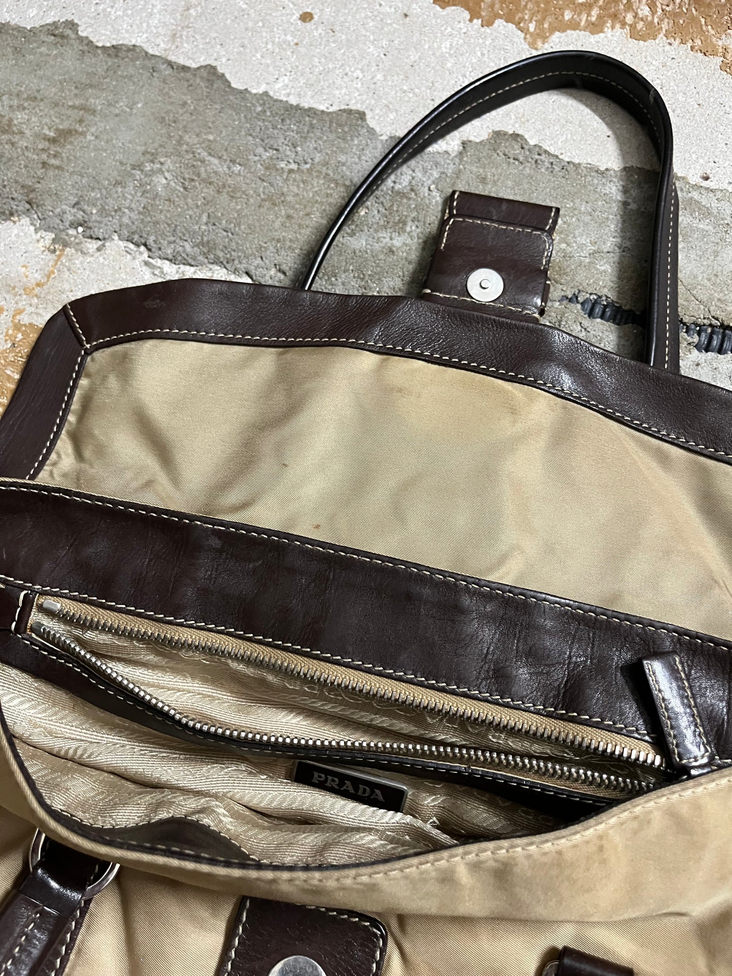 Prada Tessuto vintage brown bag