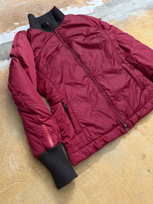 Vintage Prada red tab down jacket - S