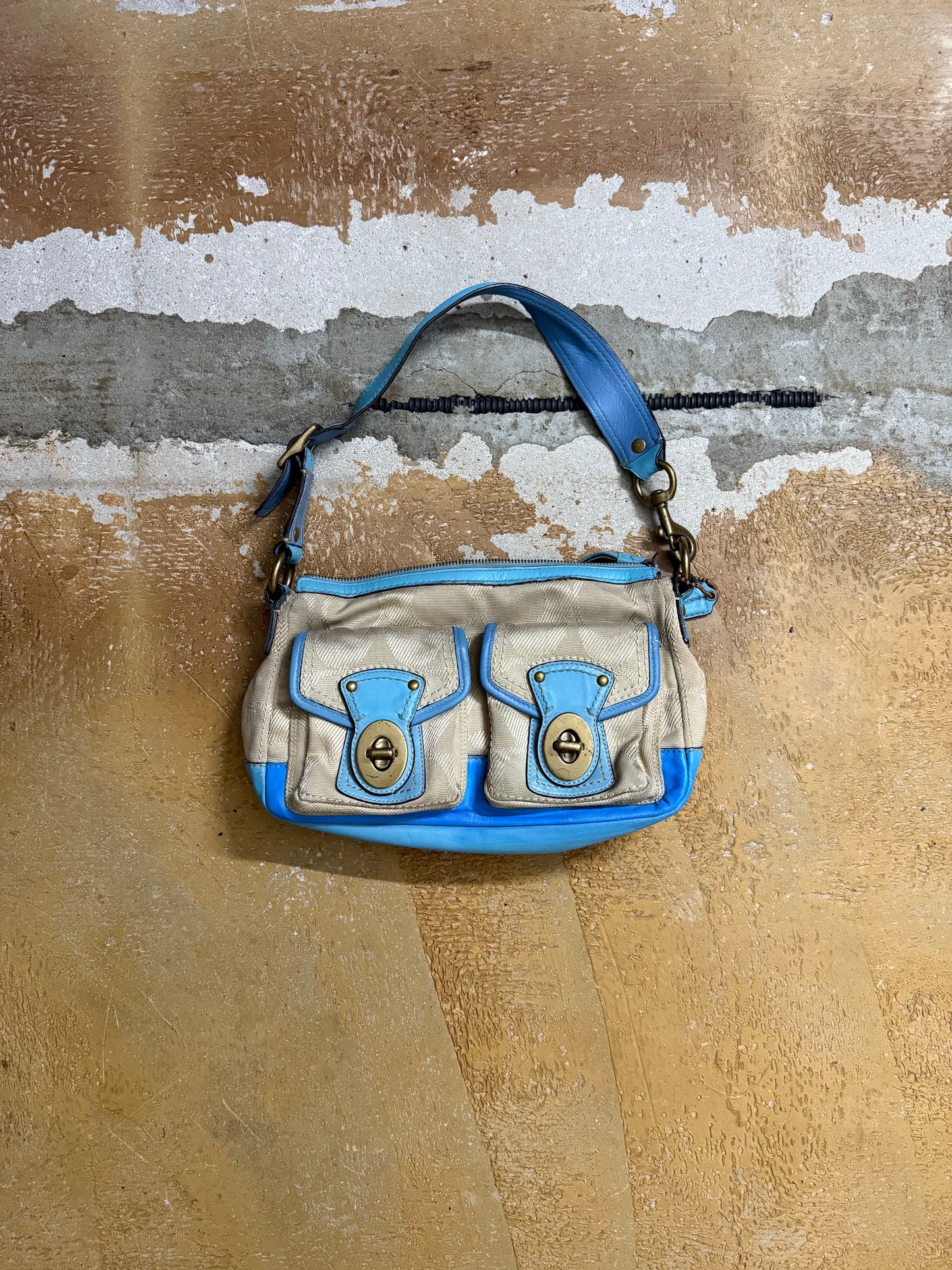 Coach vintage monogram blue bag