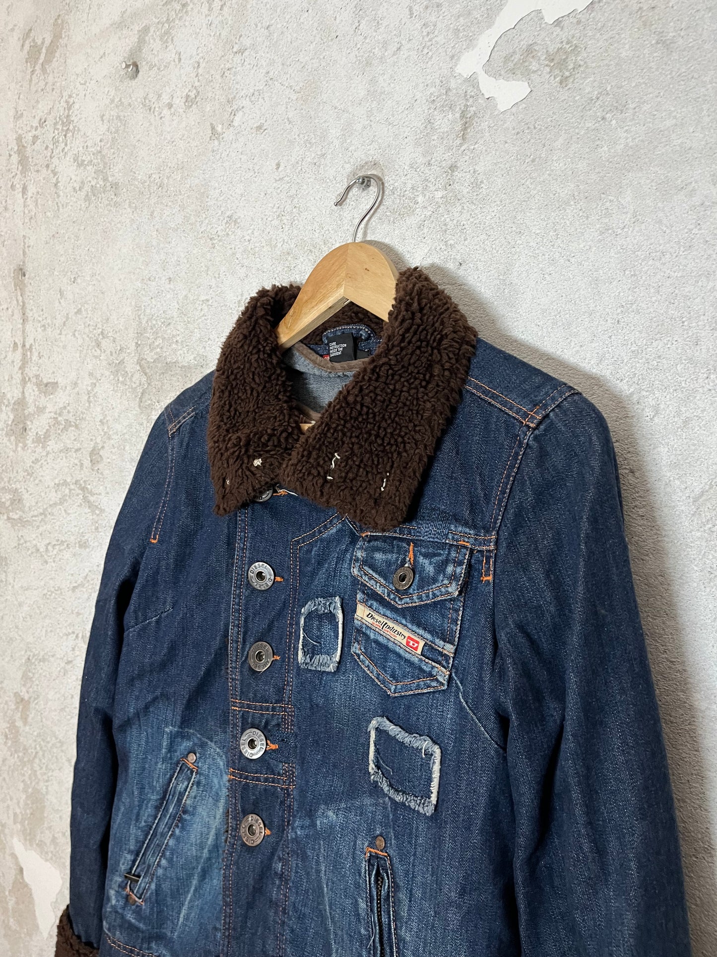 Diesel vintage denim sherpa sherling jacket - M