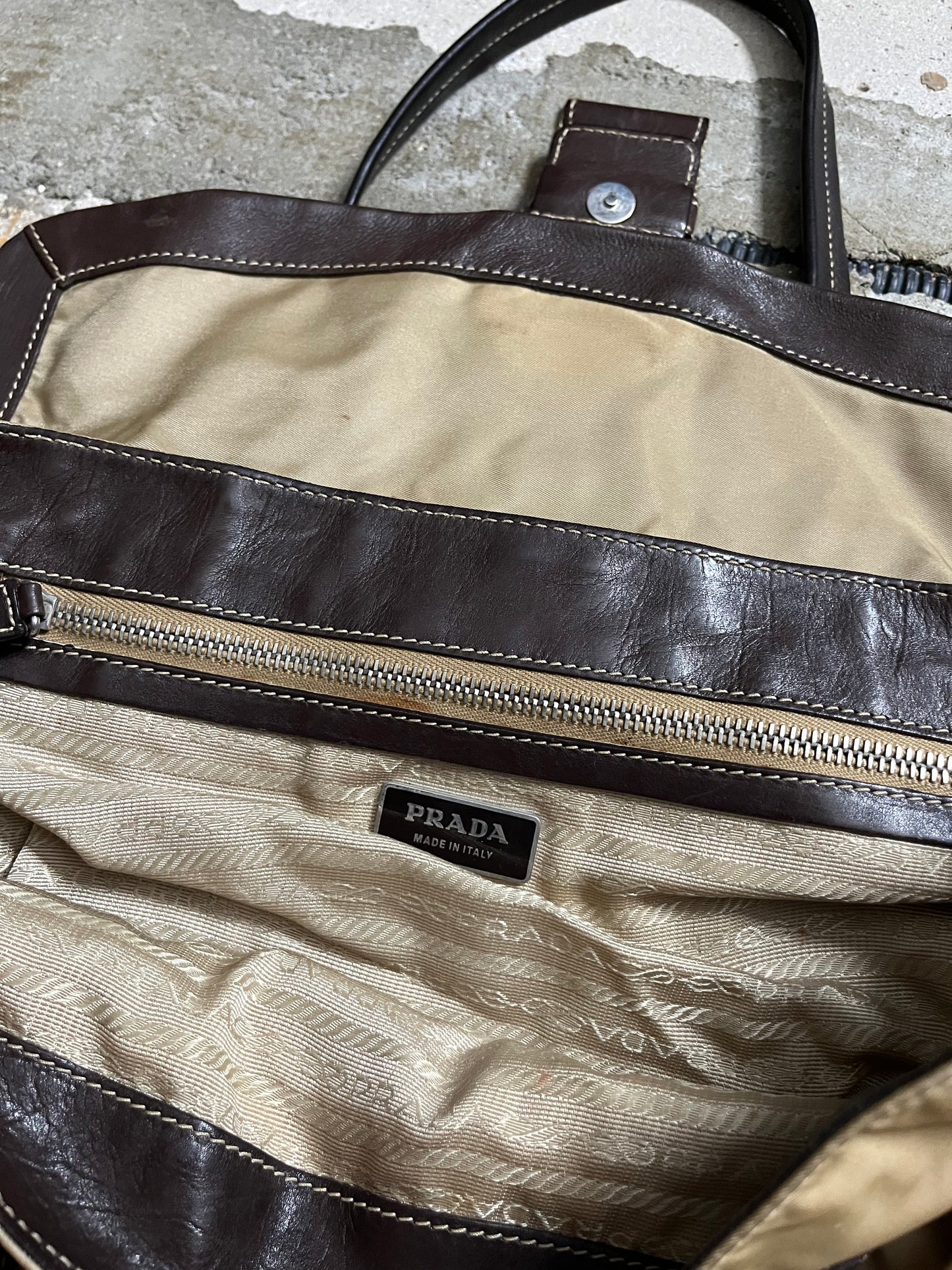 Prada Tessuto vintage brown bag