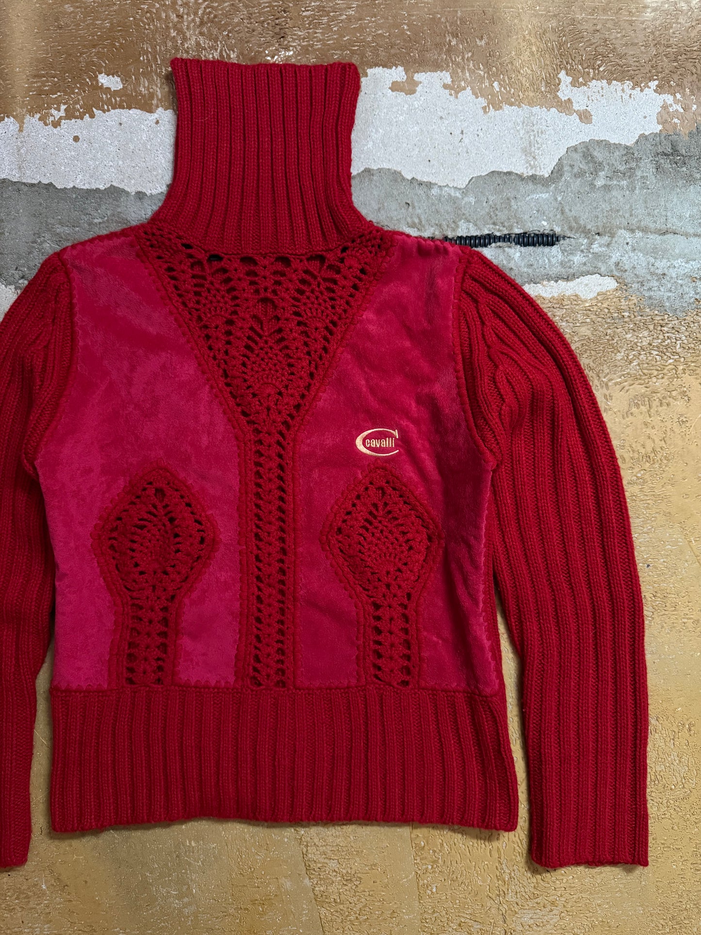 Roberto Cavalli velour knit sweater - XS