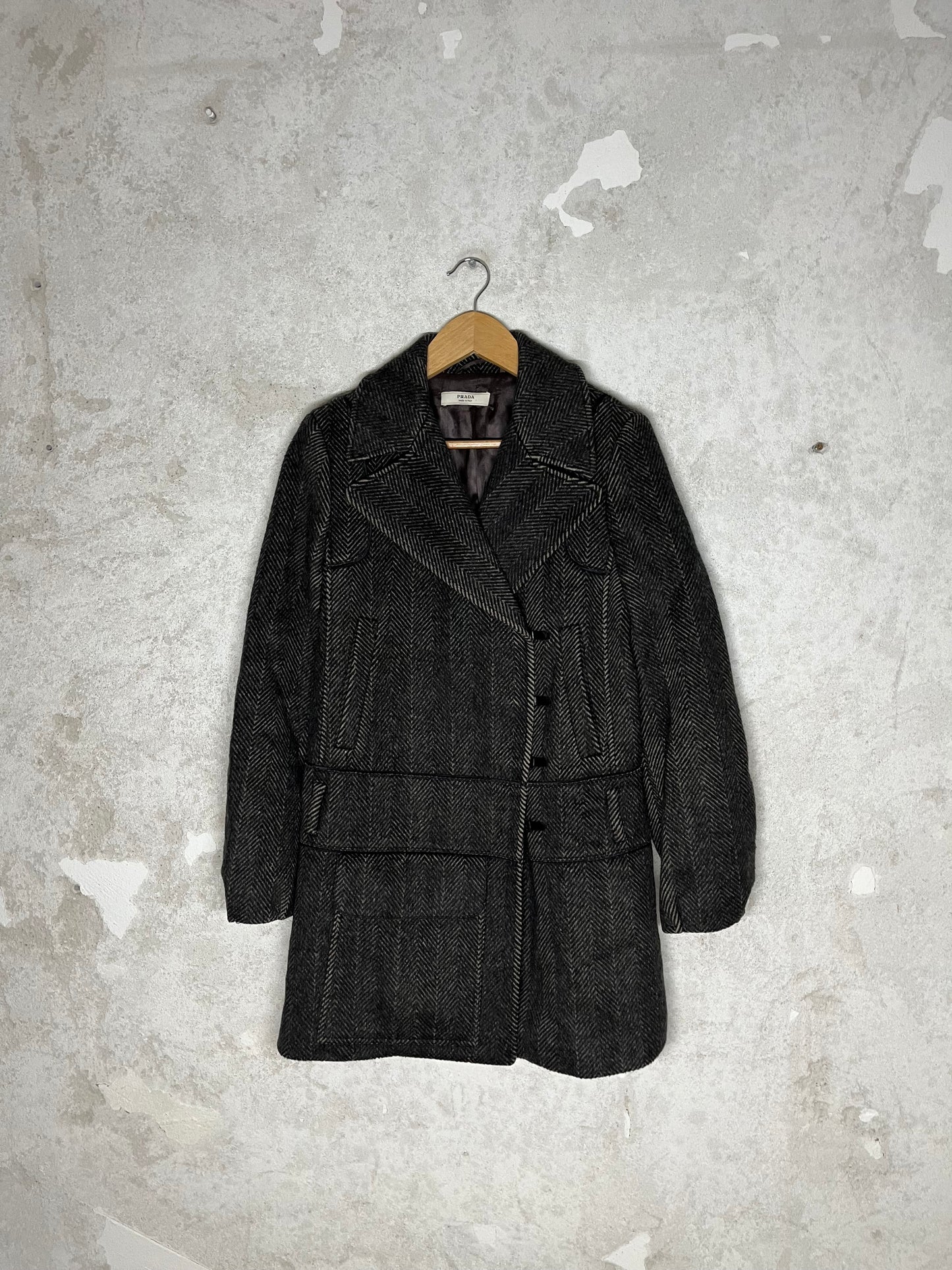 Prada heavy trench coat alpaca - XL