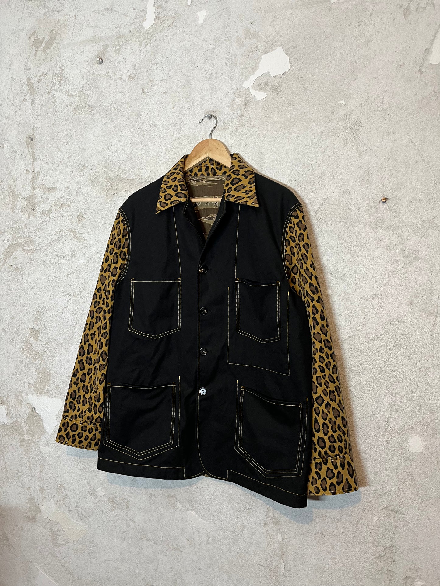 Marni Reverisble Canvas Leopard / Camo print Chore jacket - M