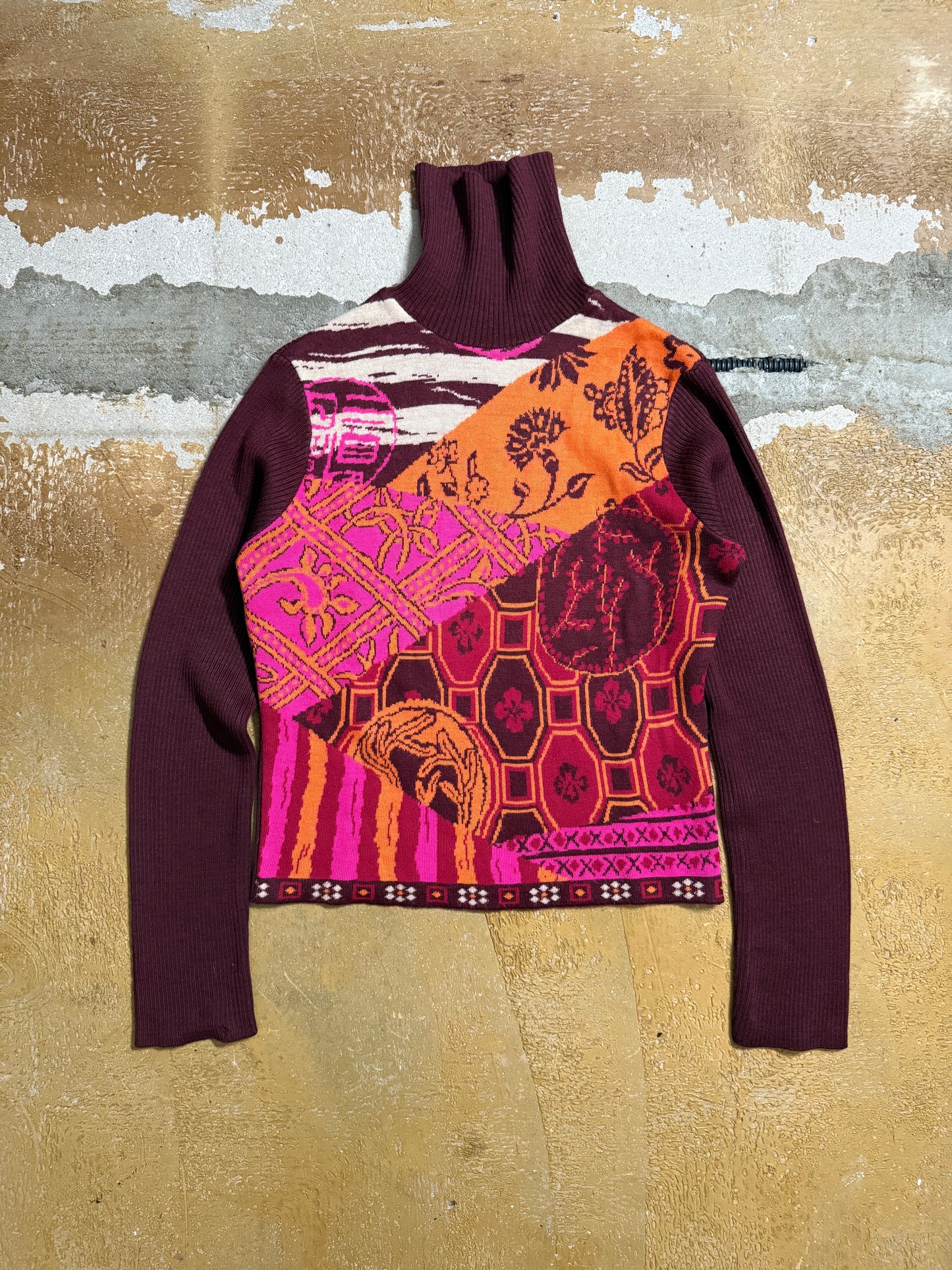 Kenzo Jeans wool knit multicolor sweater - XS